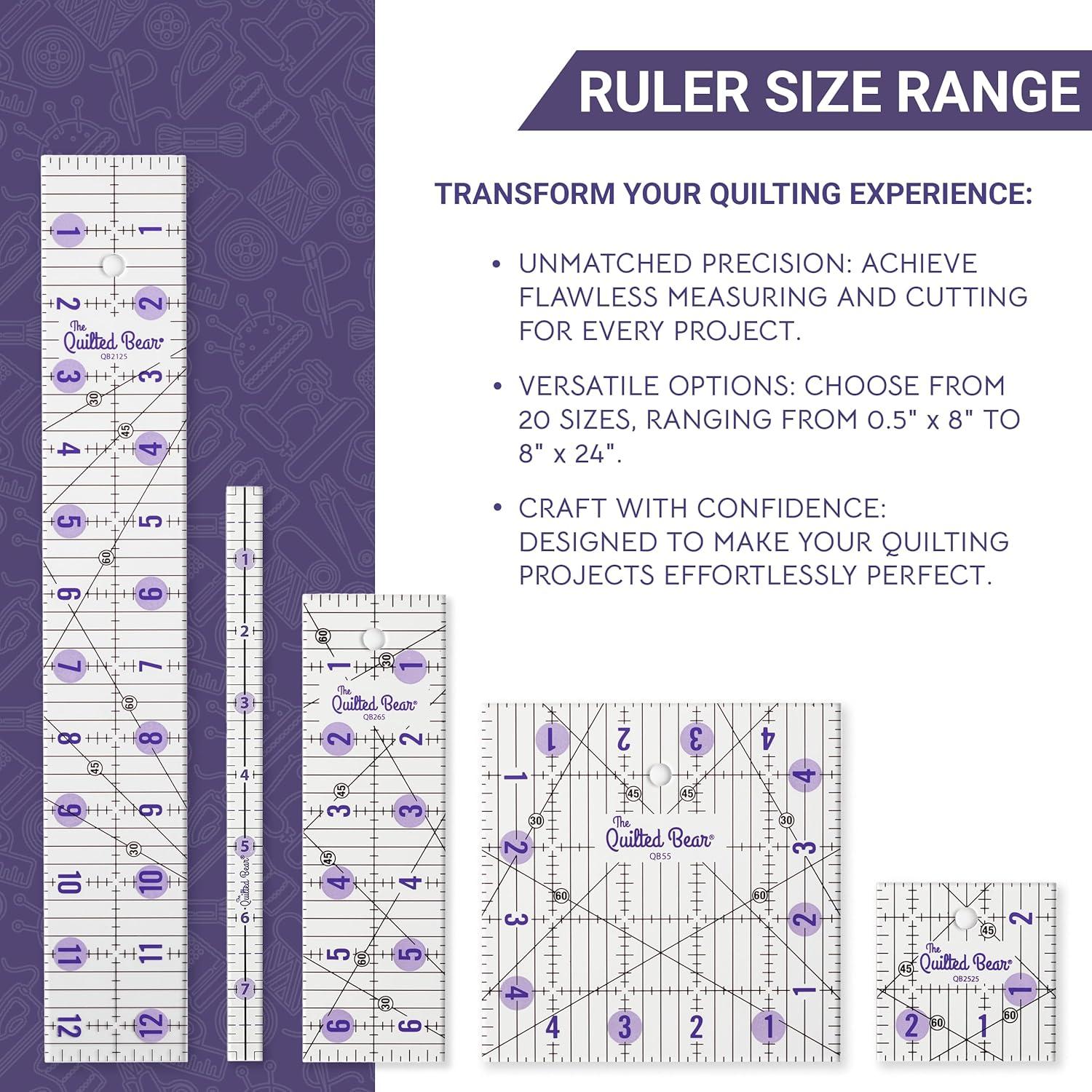 Regla de Acolchado Antideslizante The Quilted Bear 10.16 cm