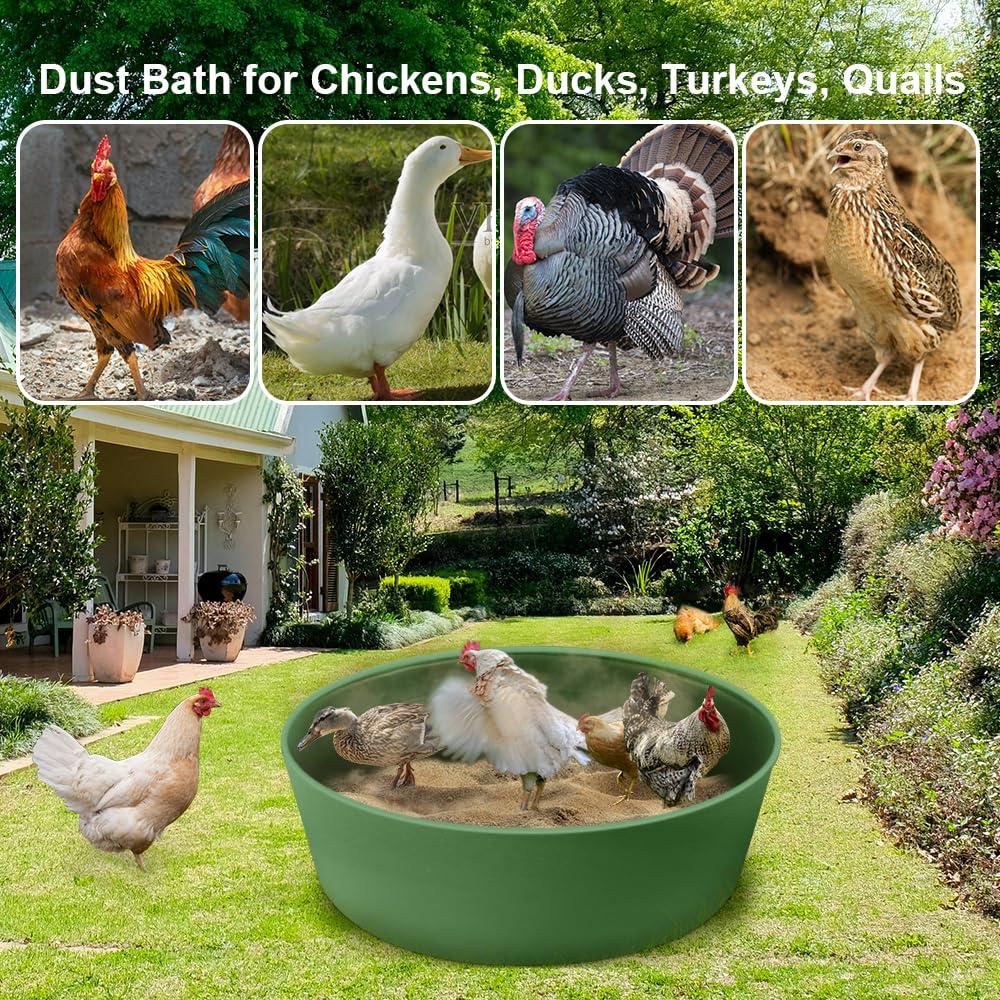 Bañera de Polvo para Pollos Kalekey 63.5 cm Verde