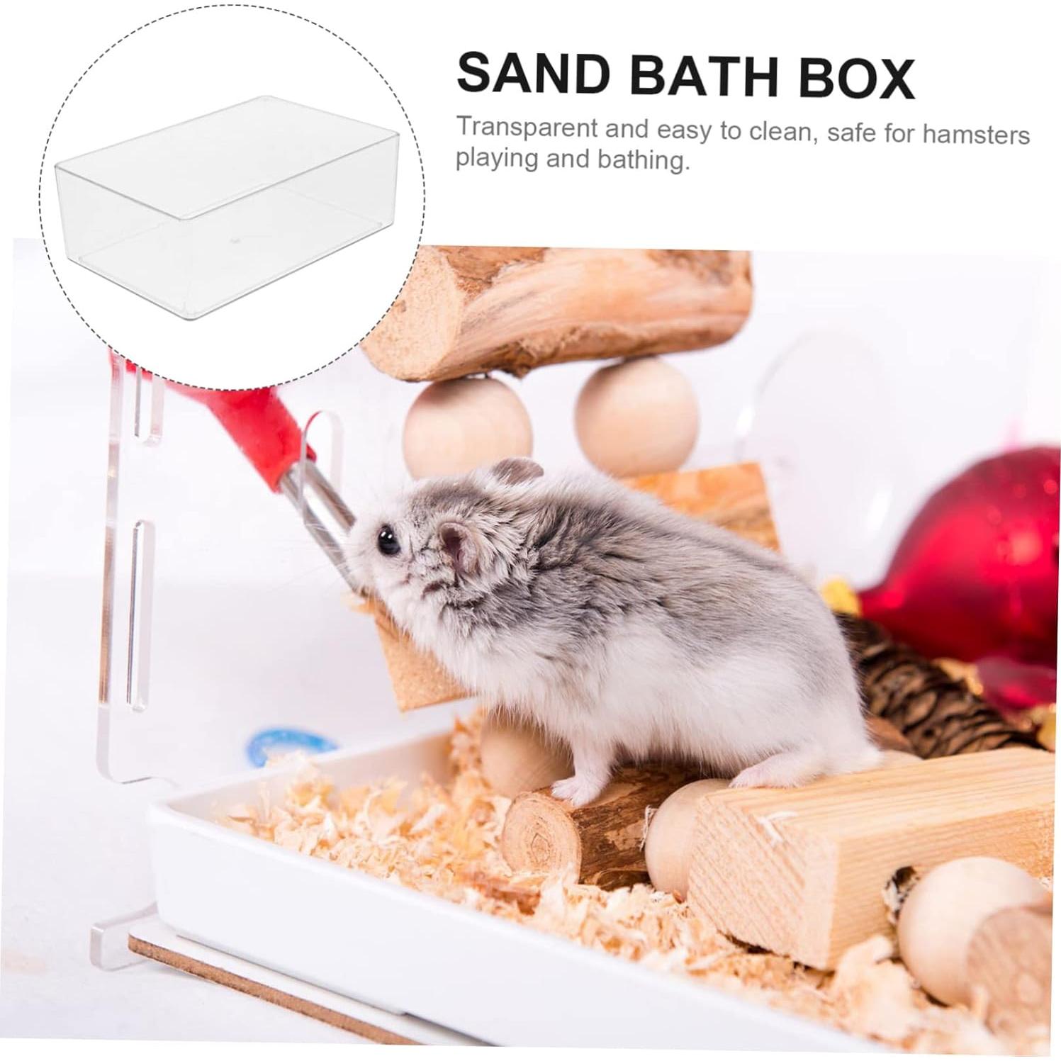 Caja de Baño de Arena Transparente GANAZONO para Hámster 15x10cm