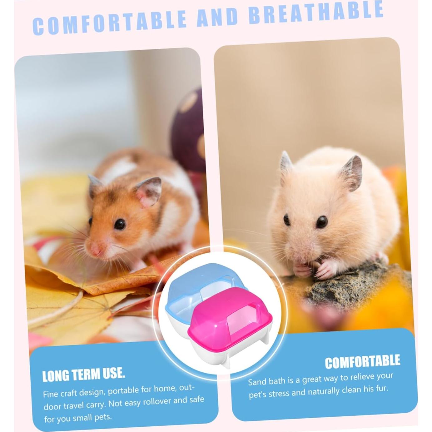 Baño de Arena para Hámster y Chinchilla YARNOW 12.5x9x9cm