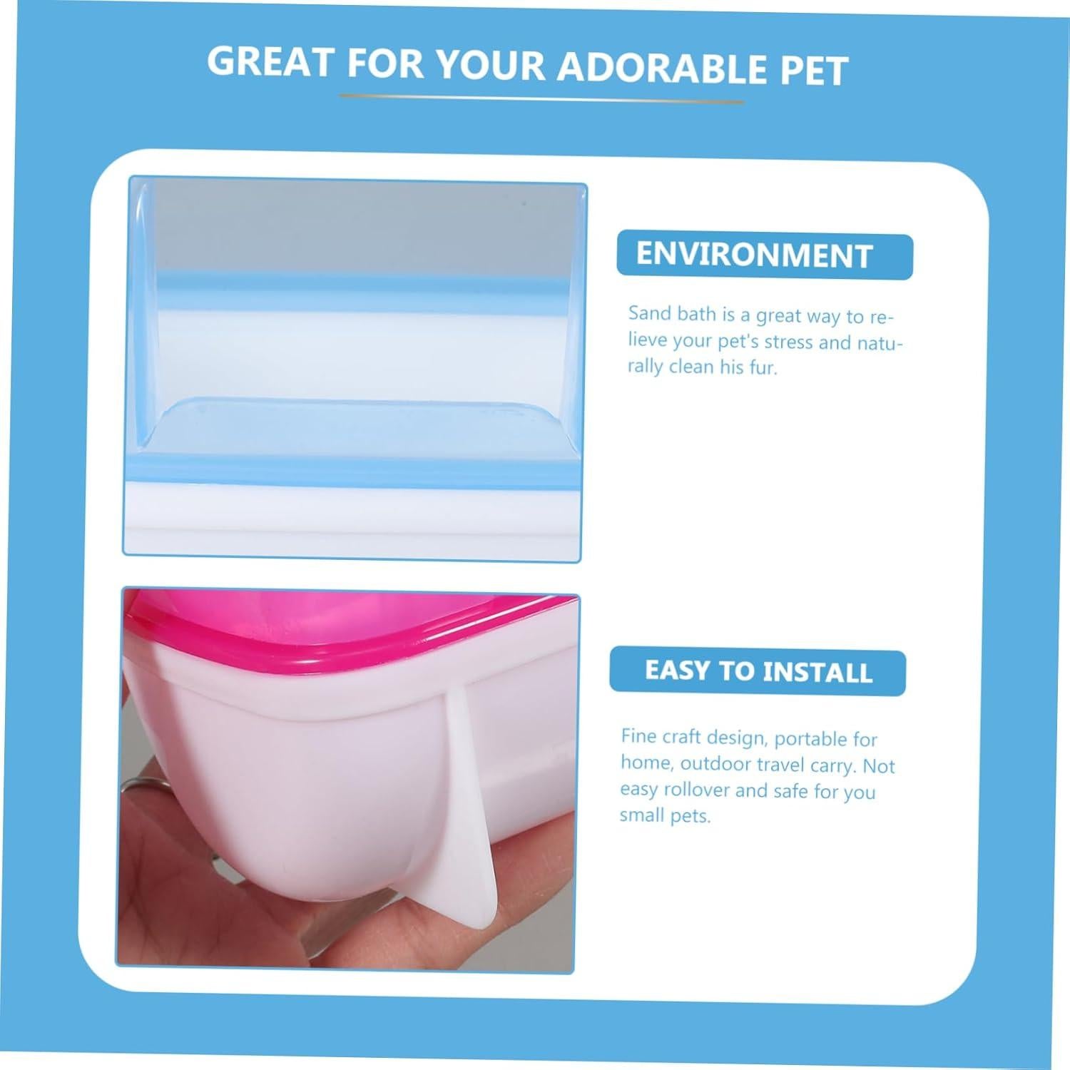 Baño de Arena para Hámster y Chinchilla YARNOW 12.5x9x9cm