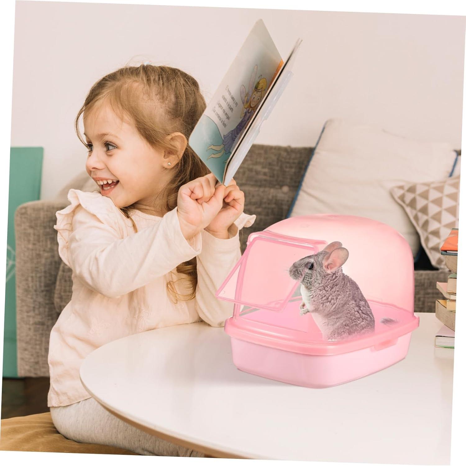 Baño de Arena para Hámster BESPORTBLE 23x16x17cm Rosa