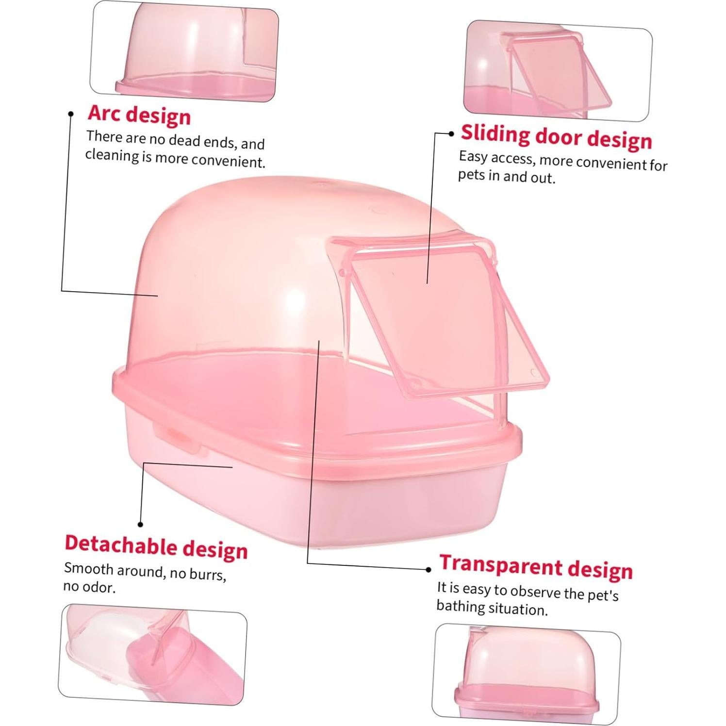 Baño de Arena para Hámster BESPORTBLE 23x16x17cm Rosa