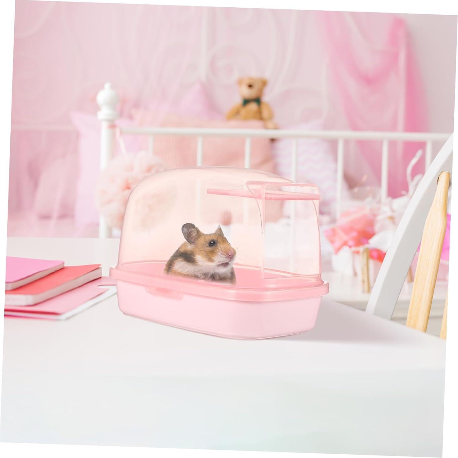 Baño de Arena para Hámster BESPORTBLE 23x16x17cm Rosa