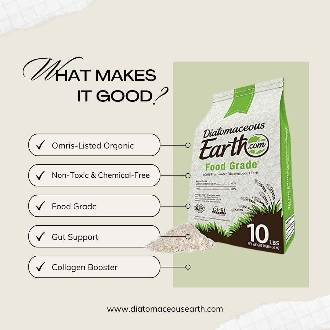 Tierra de Diatomeas 4.54 kg Grado Alimenticio - 100% Orgánico