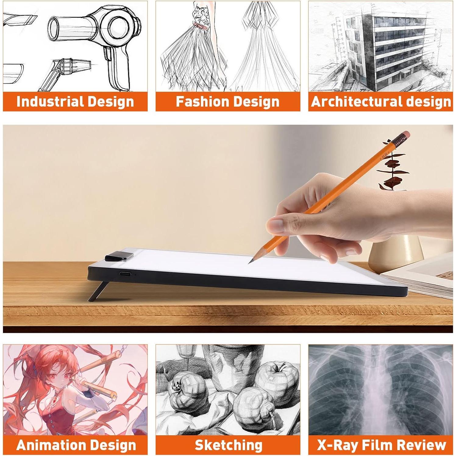 Tableta de Luz LED A4 Inalámbrica iVAOOZE con Soporte y Clip