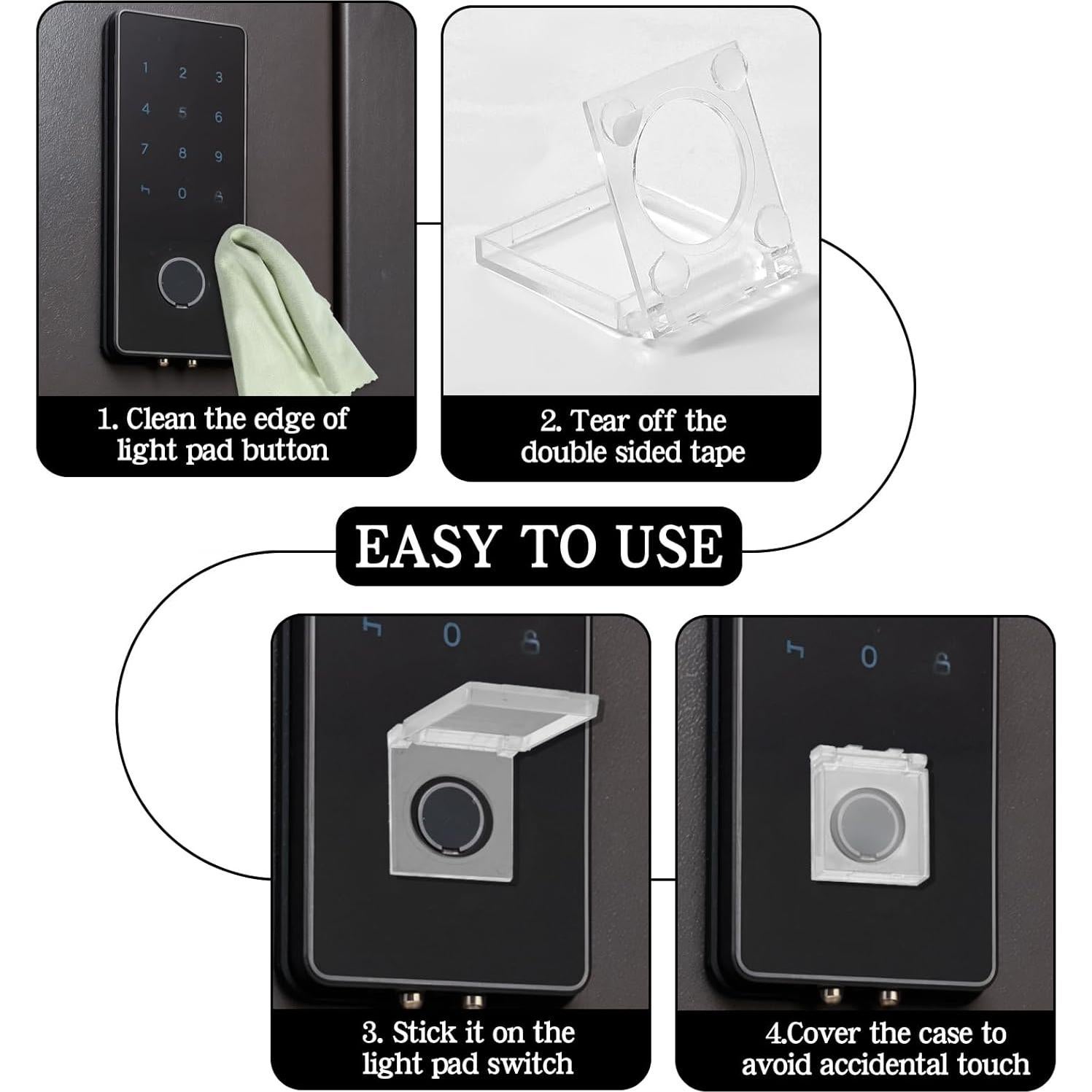 Cubiertas de Interruptor de Luz Qianyu 2 Pcs Acrílico Transparente