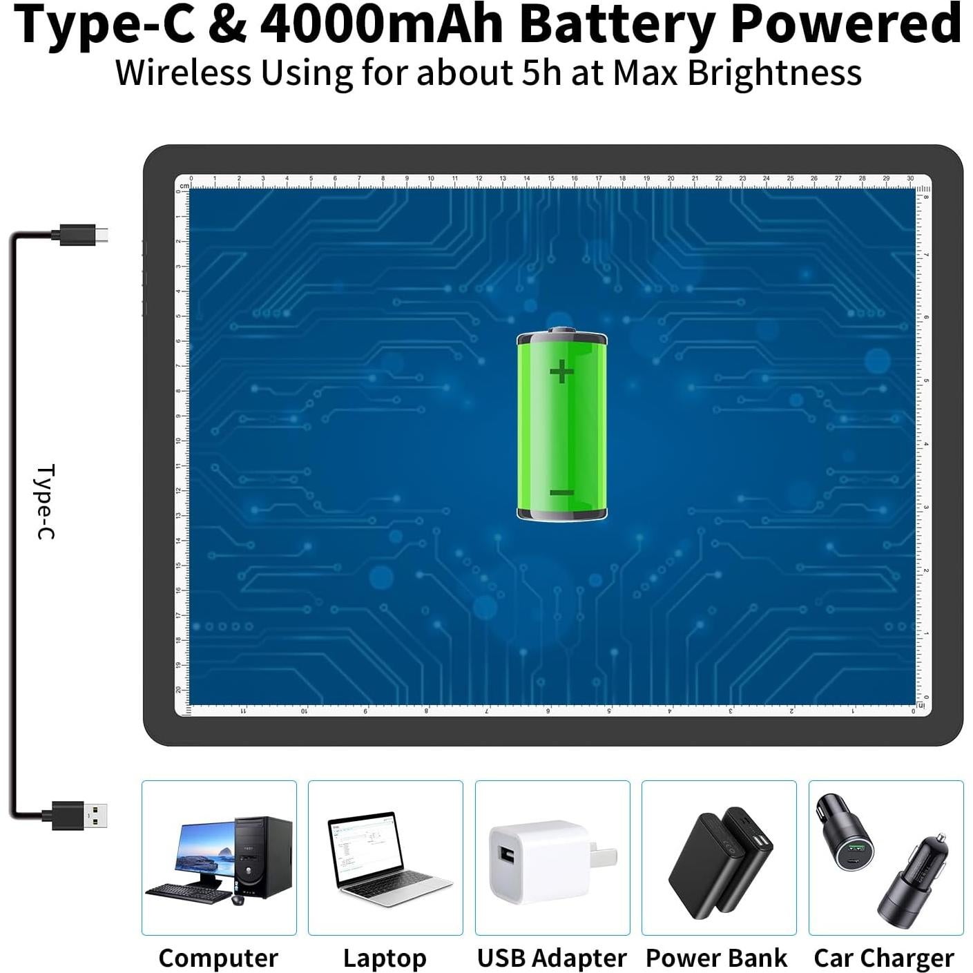 Tabla de Luz A4 KEIWRLIGHT LED 9000 Lux Recargable