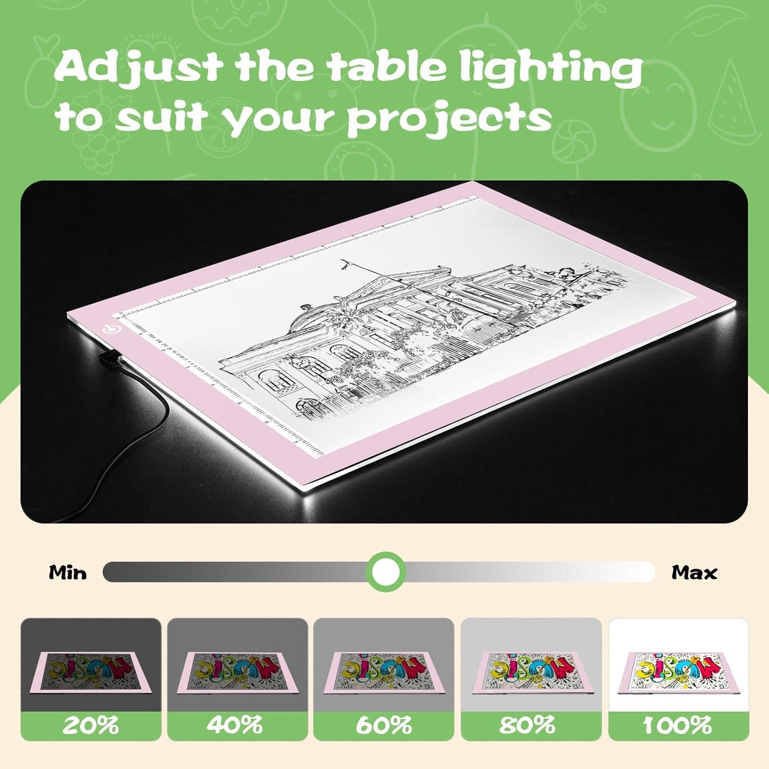 Tablero de Luz KIVOTAC GGE12 A4 USB Ajustable 9x12"