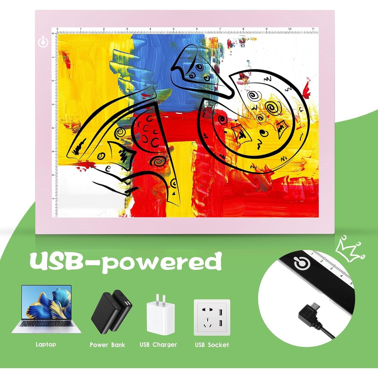 Tablero de Luz KIVOTAC GGE12 A4 USB Ajustable 9x12"