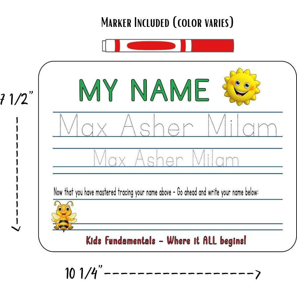 Tabla de Escritura Reutilizable para Niños - Personalizada - 19x26 cm