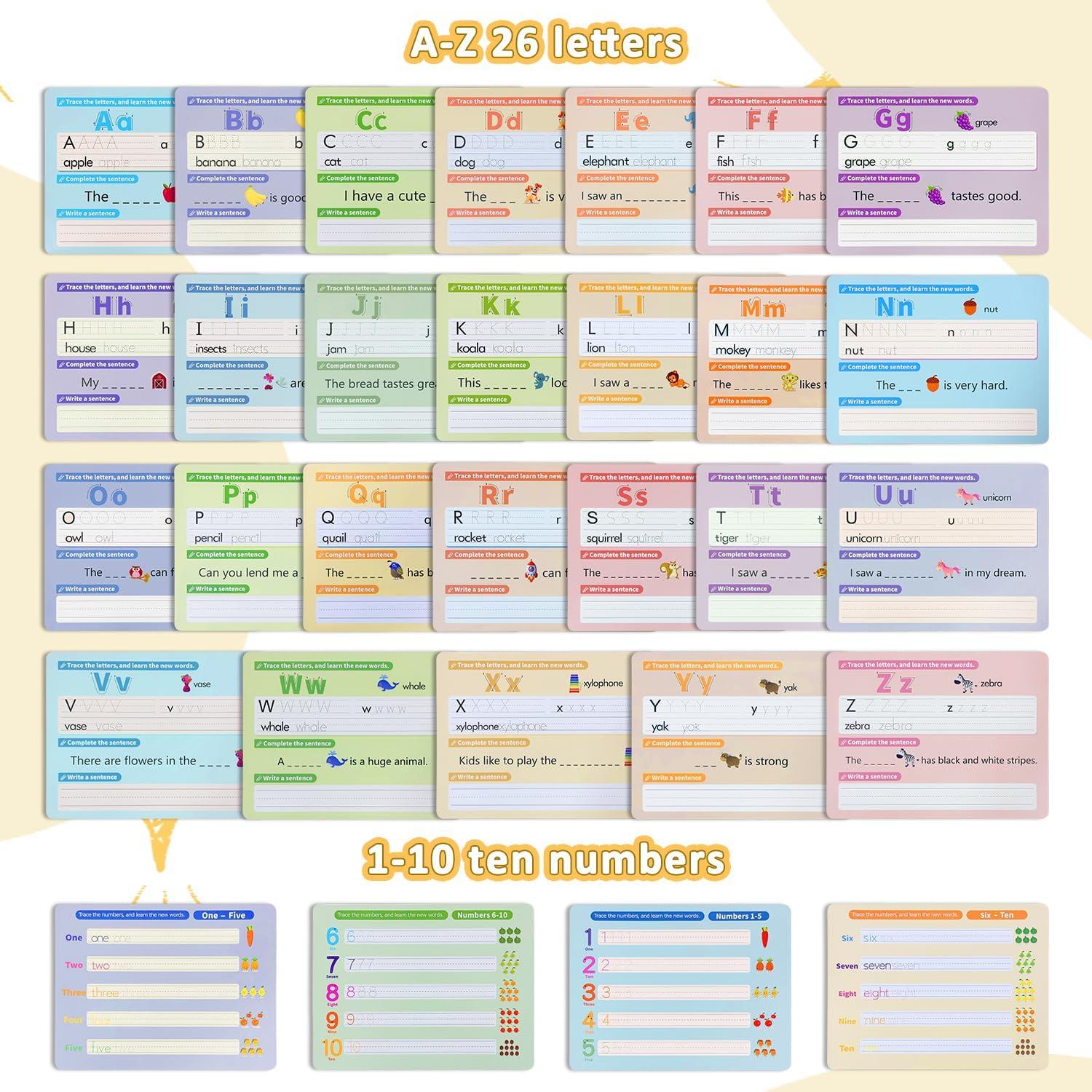 Hojas de Práctica de Letras y Números HenPisen 27.9x21.6cm