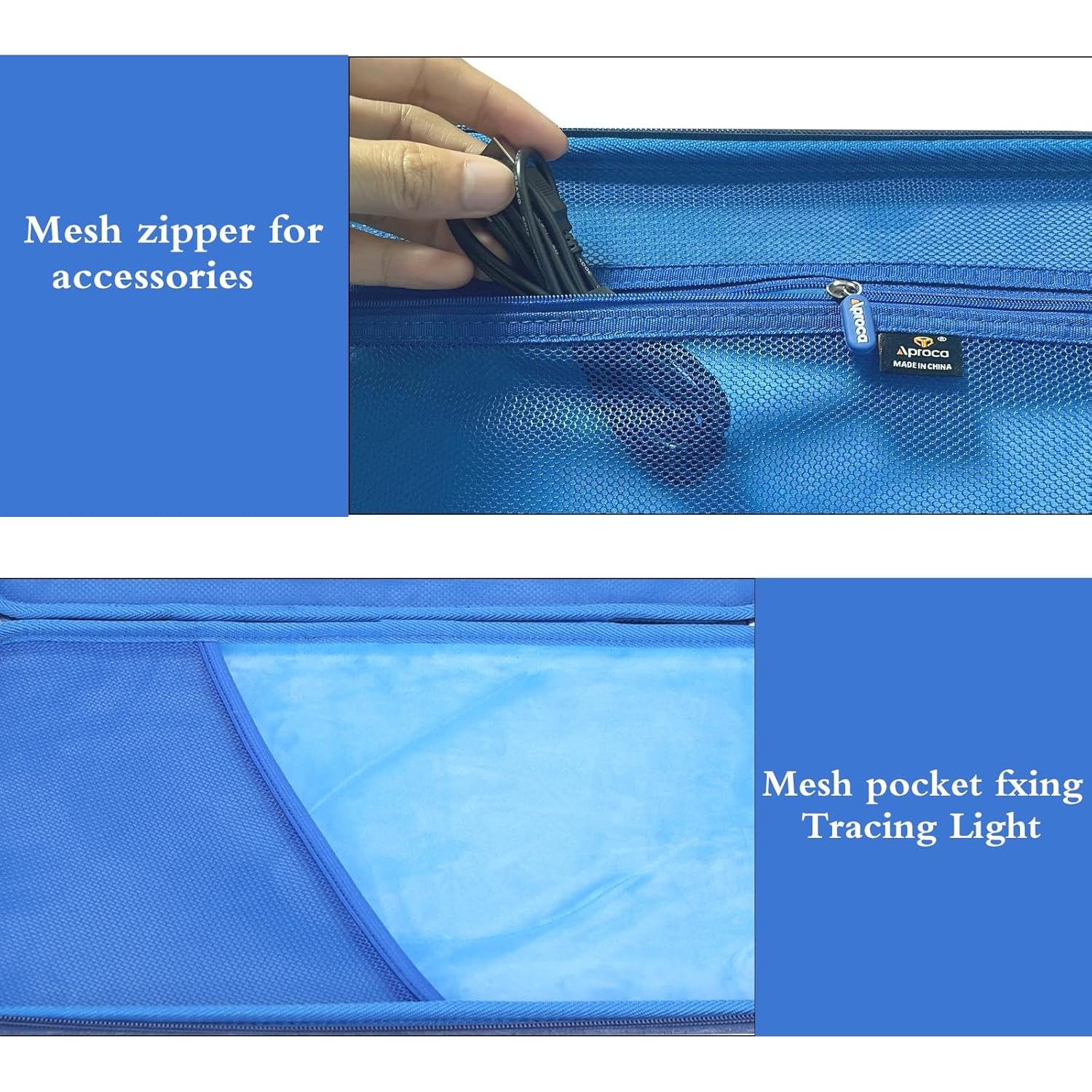 Funda Dura Portátil Aproca Azul para Tableta Luz LED A4