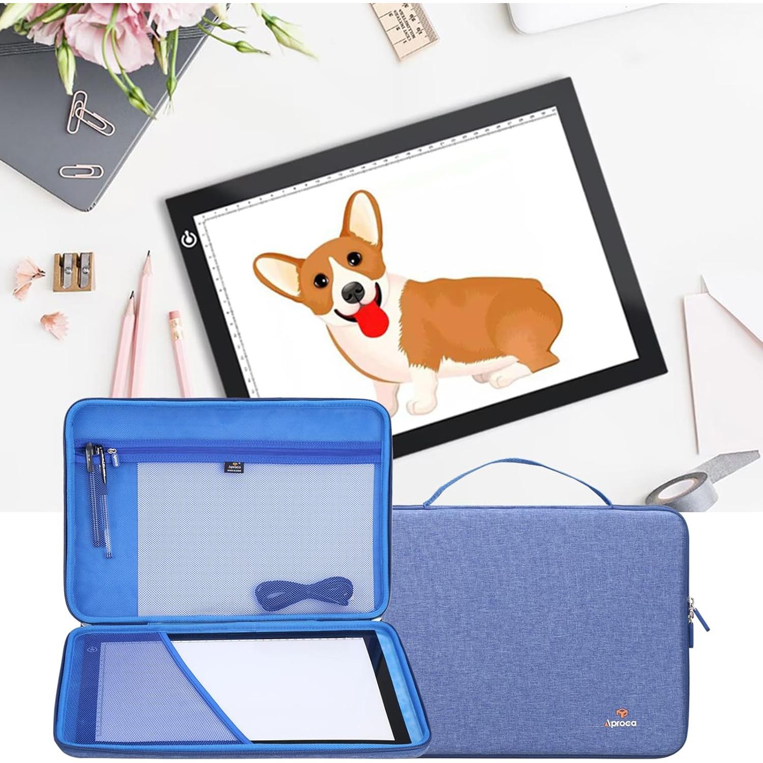 Funda Dura Portátil Aproca Azul para Tableta Luz LED A4