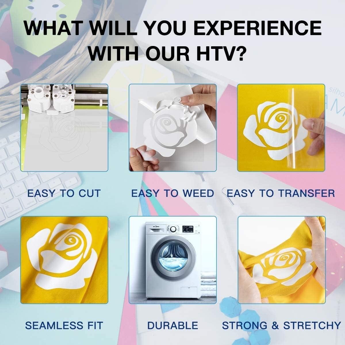 Rollo de Vinilo HTV Blanco 30.48 cm x 2.44 m HTVRONT