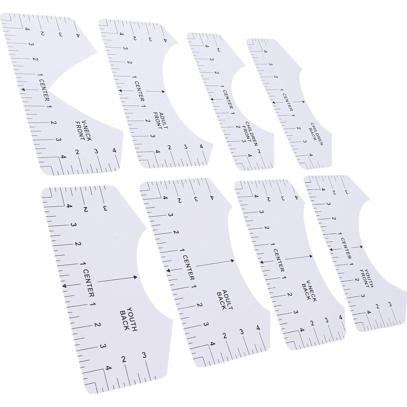 Regla para Camisetas ZJchao - Juego de 8 Piezas PVC