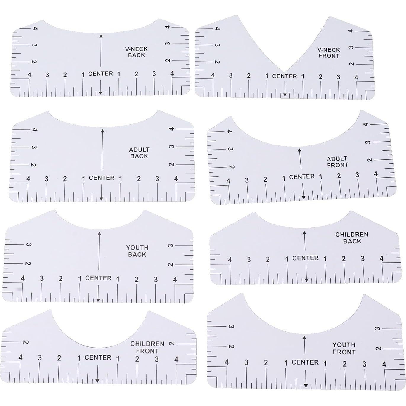 Regla para Camisetas ZJchao - Juego de 8 Piezas PVC