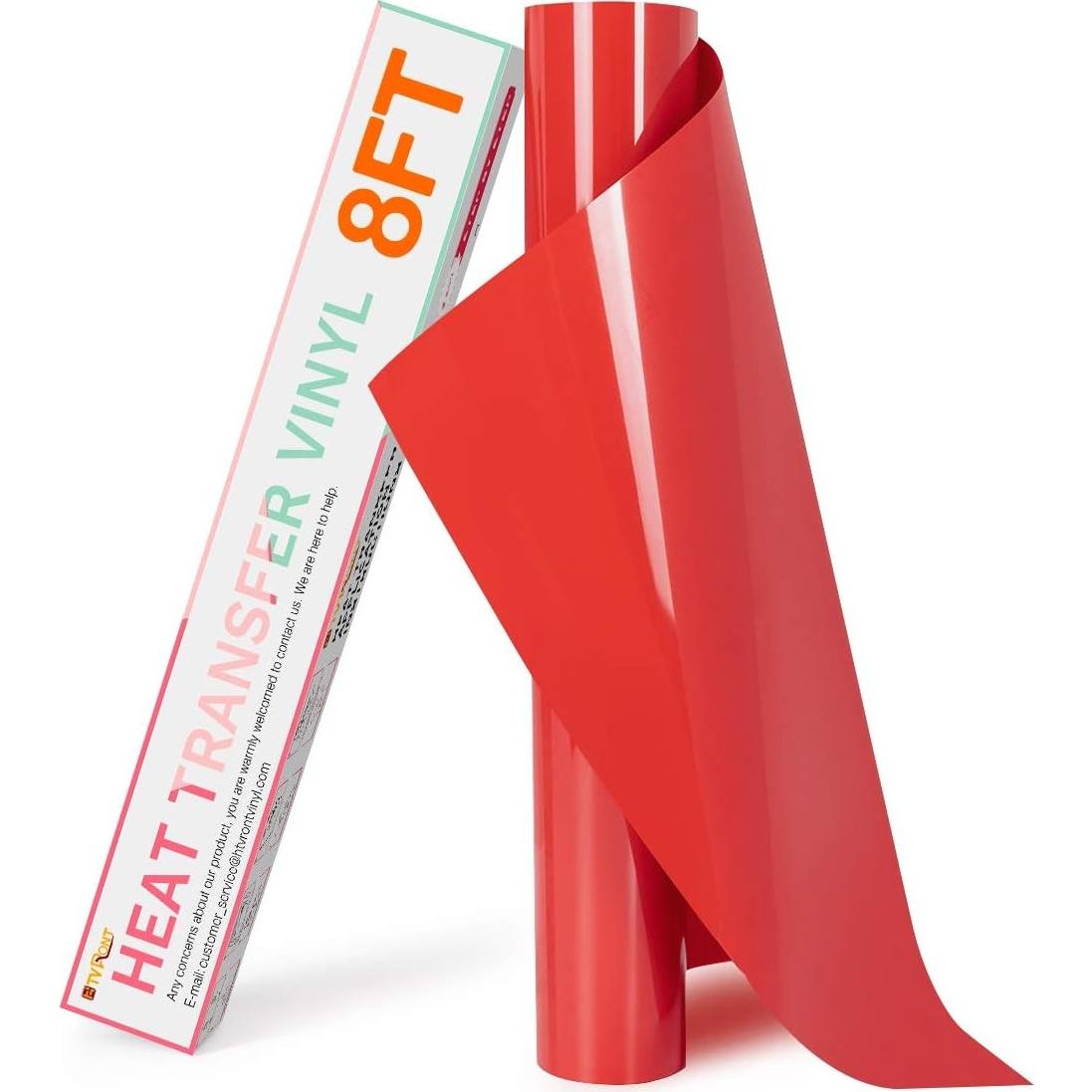 Vinilo HTV Rojo 30.48 cm x 2.44 m HTVRONT para Transferencia de Calor