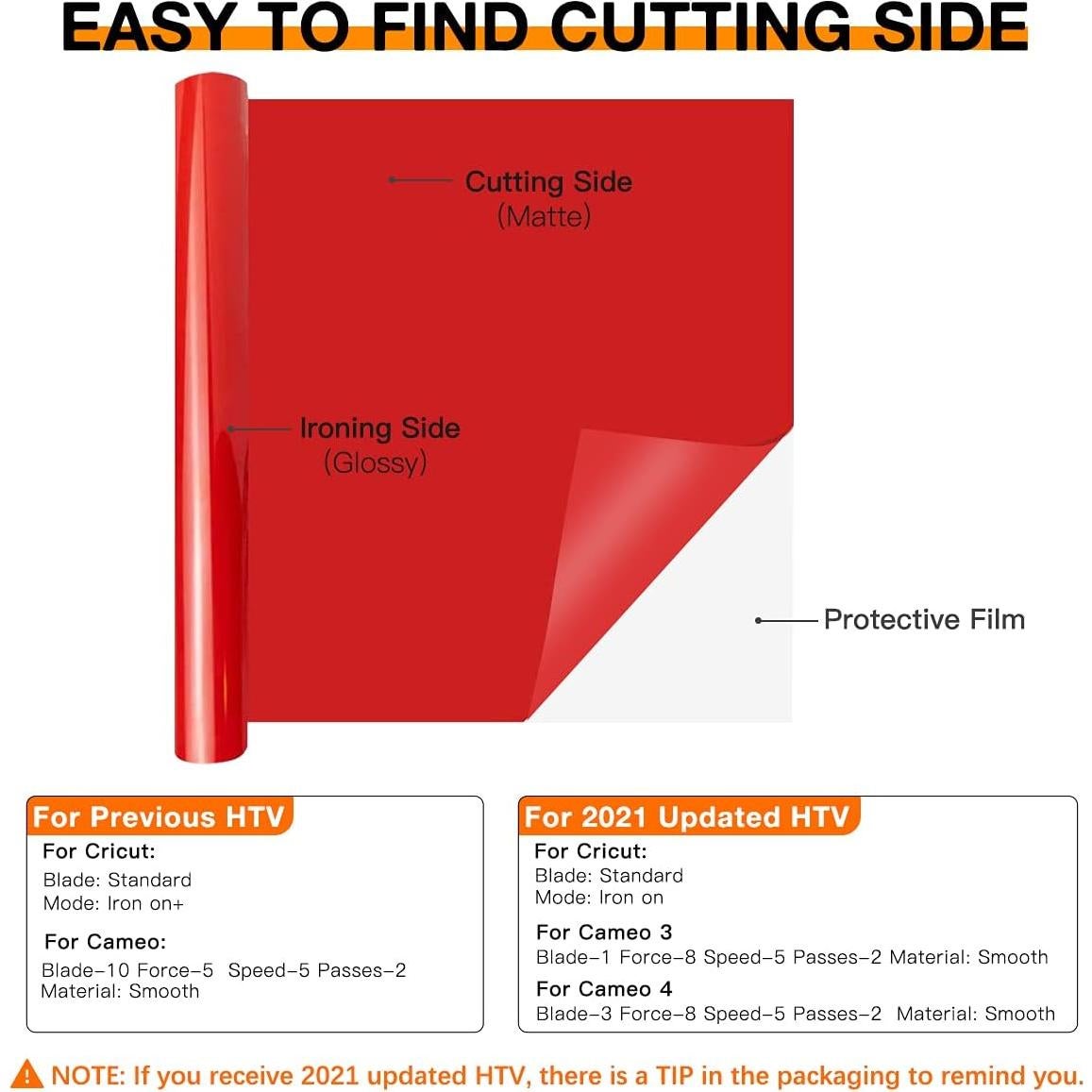 Vinilo HTV Rojo 30.48 cm x 2.44 m HTVRONT para Transferencia de Calor