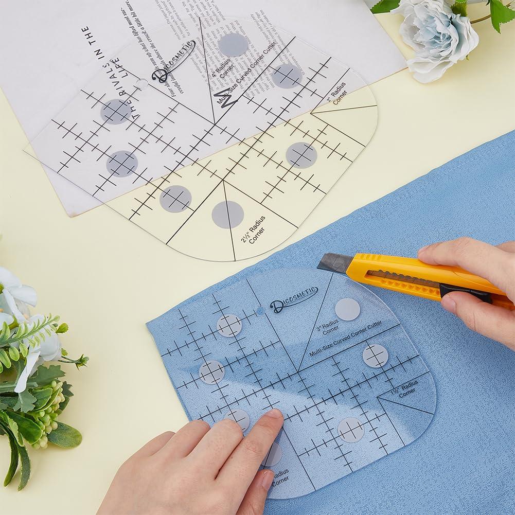 Regla Curvada de Acolchado DICOSMETIC 2 Pcs Acrílico 25x20cm