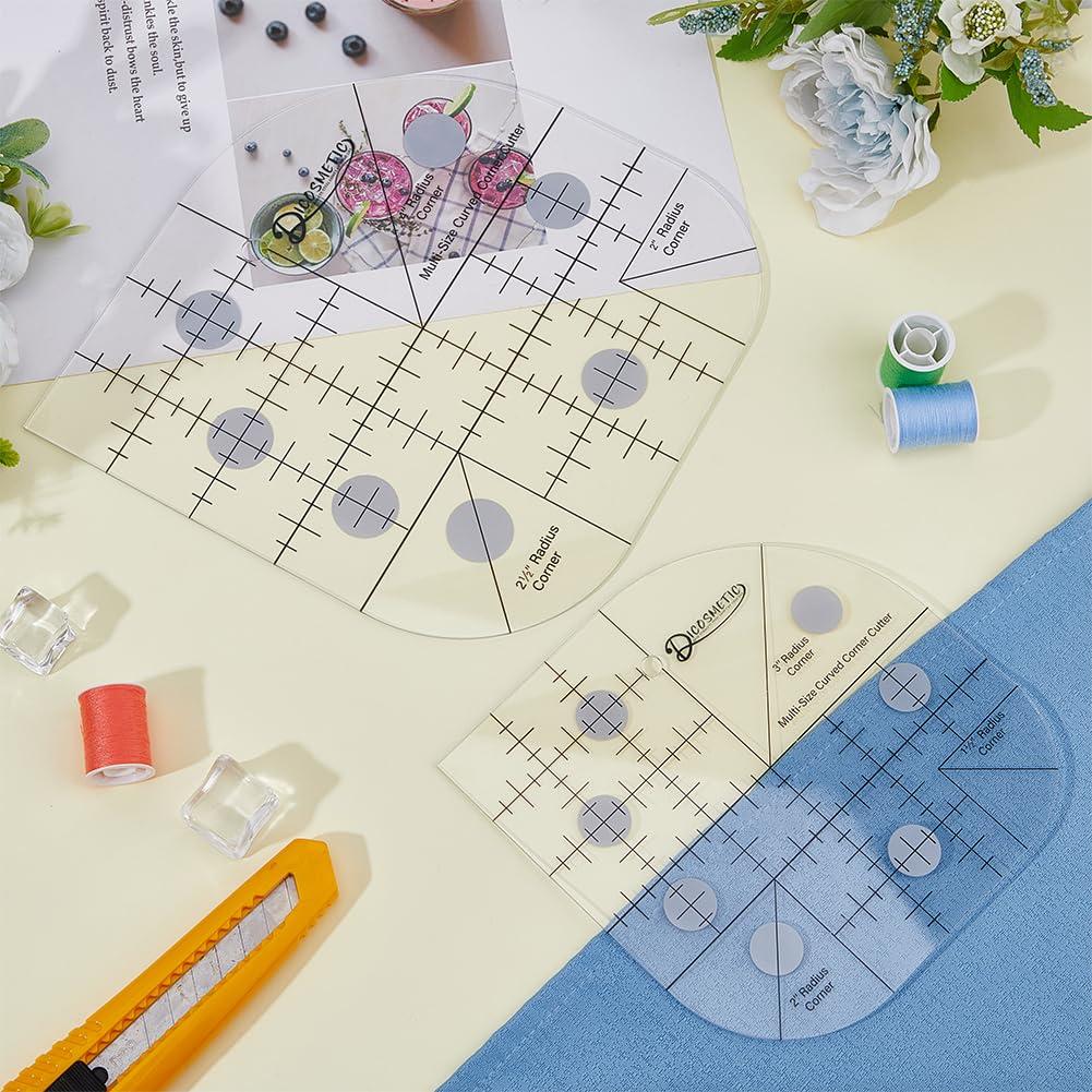 Regla Curvada de Acolchado DICOSMETIC 2 Pcs Acrílico 25x20cm