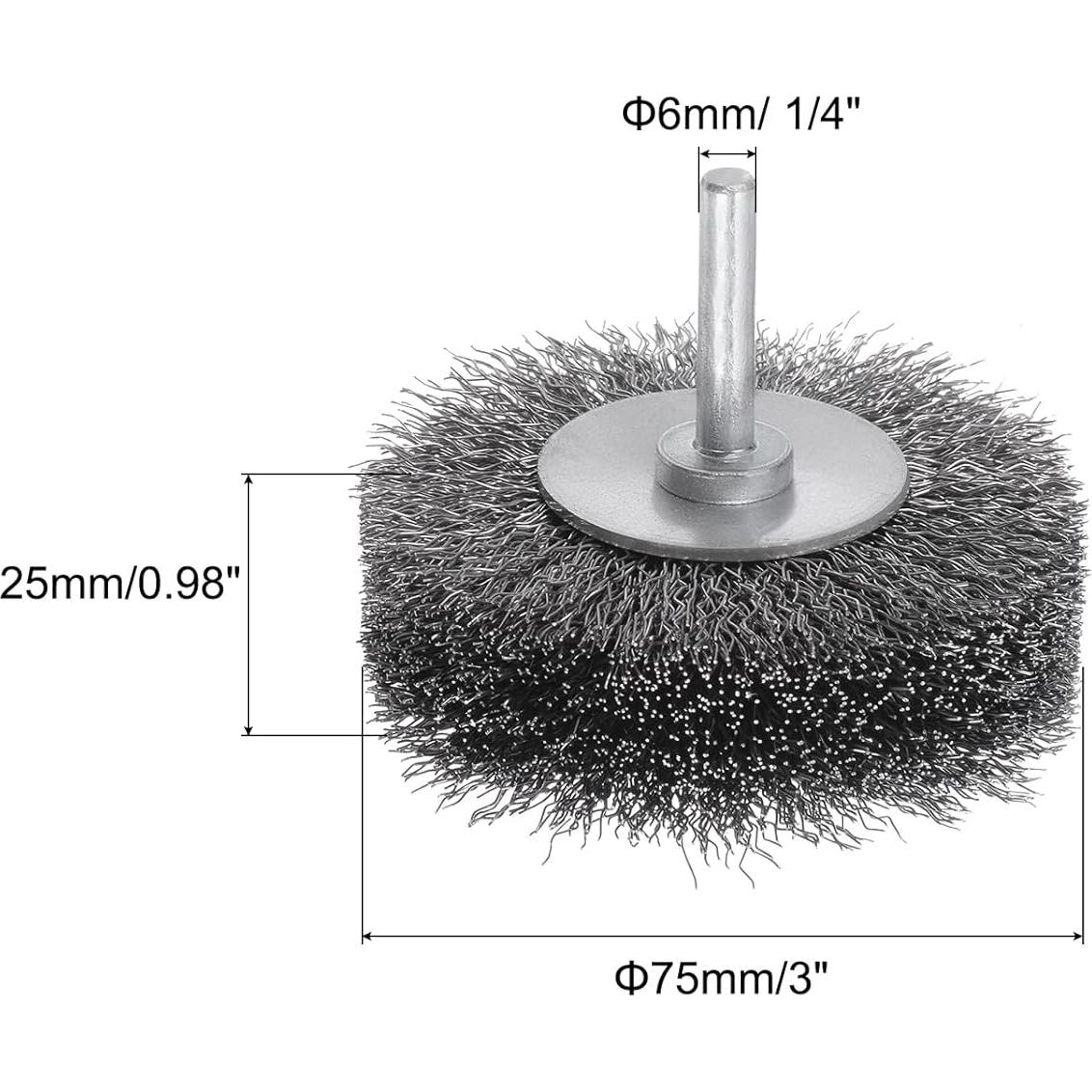 Cepillo de Rueda de Alambre uxcell 75mm para Taladro - 2 Piezas