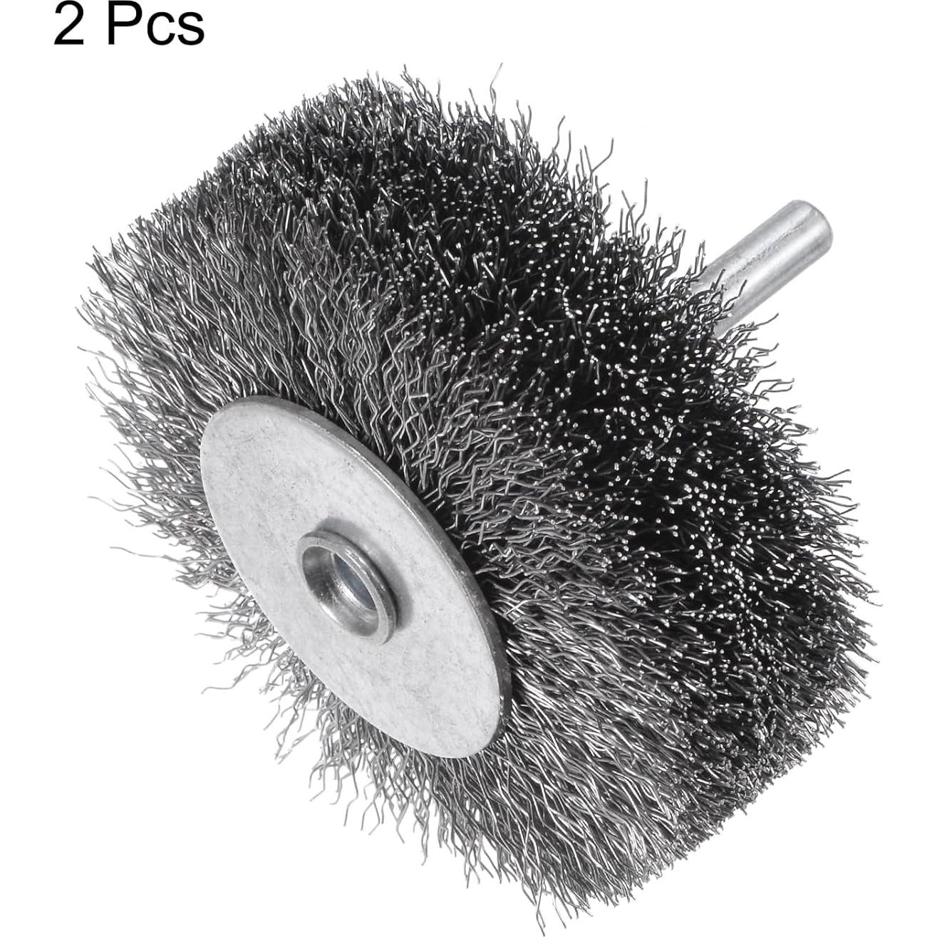 Cepillo de Rueda de Alambre uxcell 75mm para Taladro - 2 Piezas