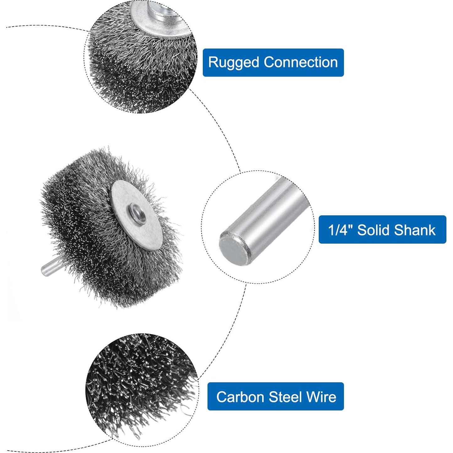 Cepillo de Rueda de Alambre uxcell 75mm para Taladro - 2 Piezas