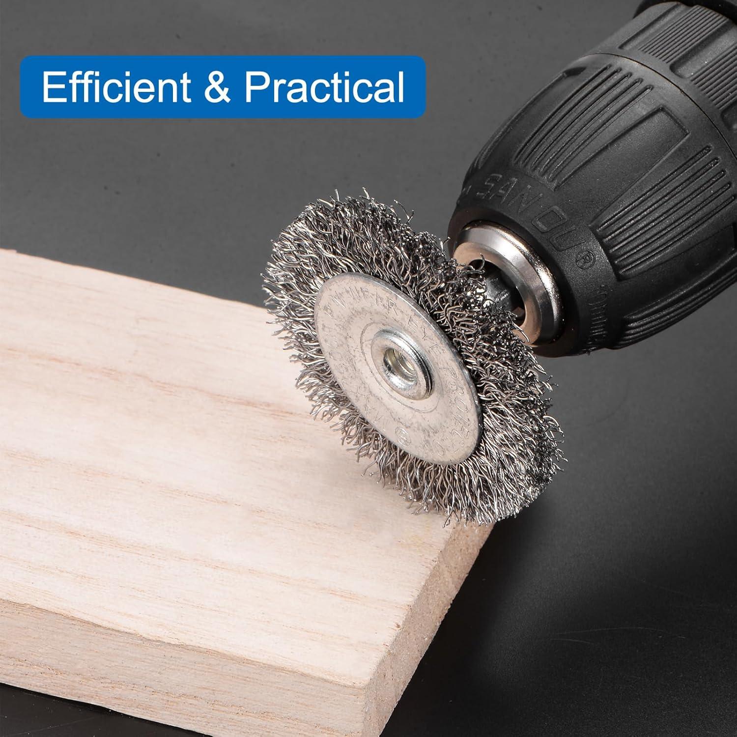 Cepillo de Rueda de Alambre uxcell 75mm para Taladro - 2 Piezas