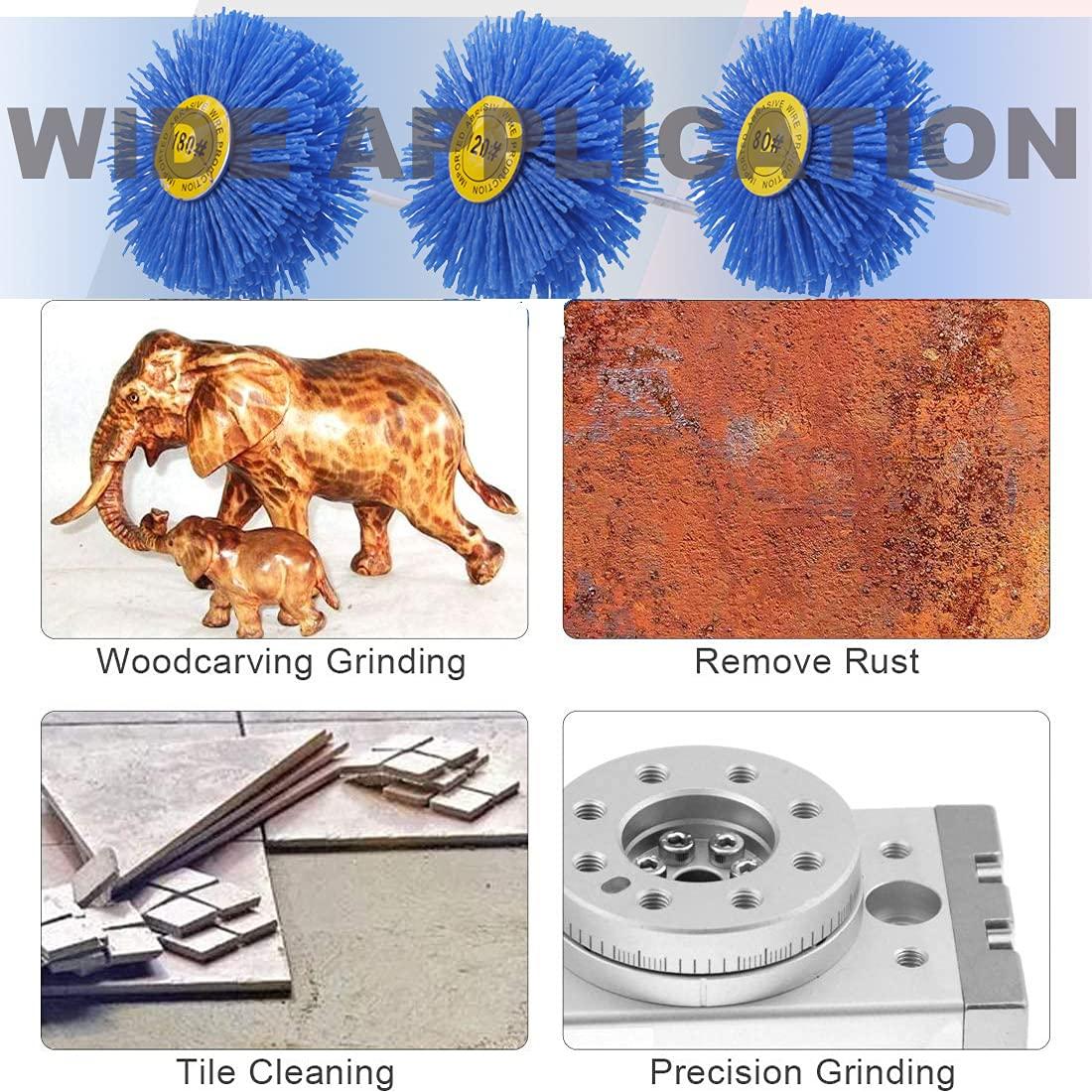 Paquete de 7 Cepillos de Rueda Abrasivos Mixiflor 80-600 Granos