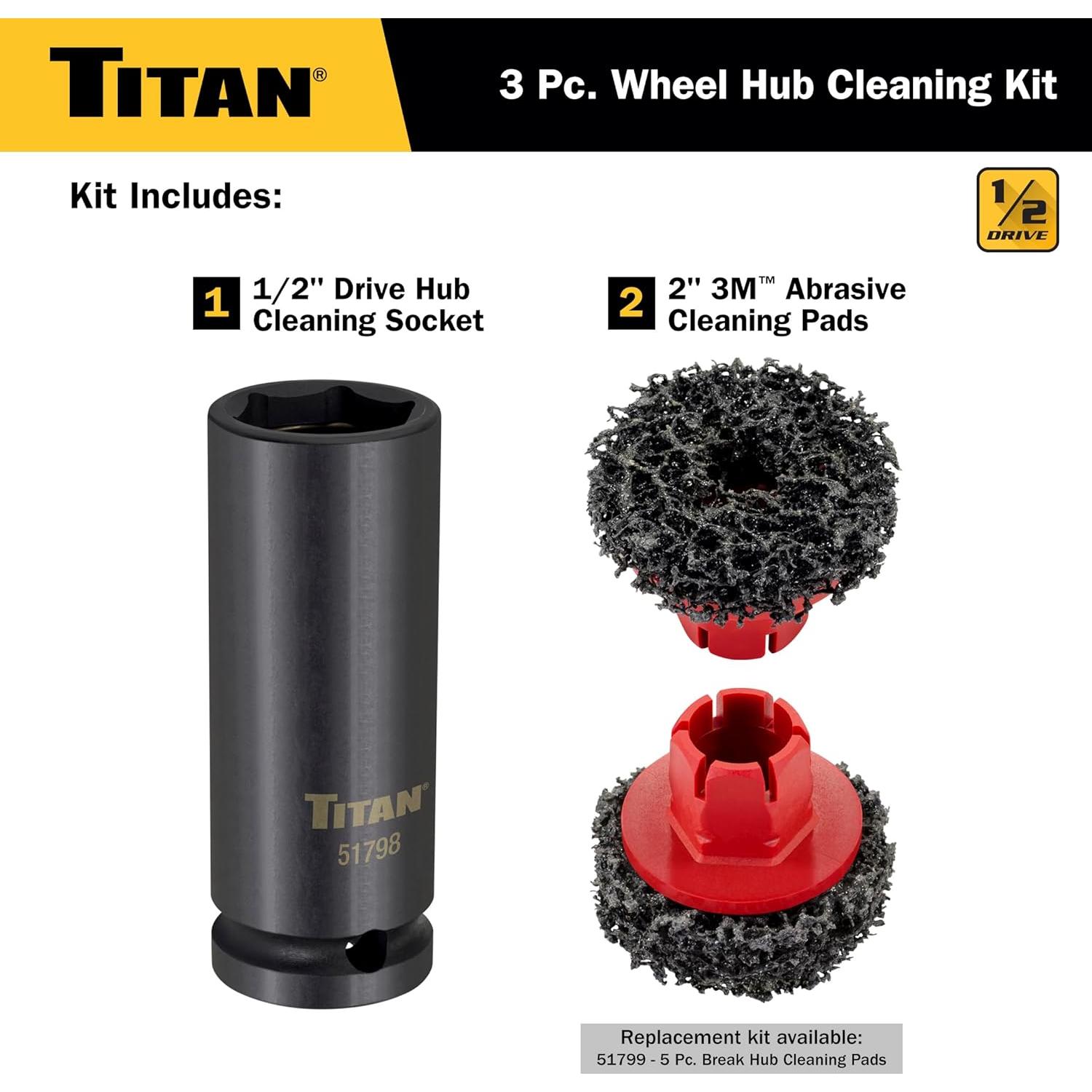 Kit de Limpieza de Cubos de Rueda Titan 51798 - 2 Pulgadas