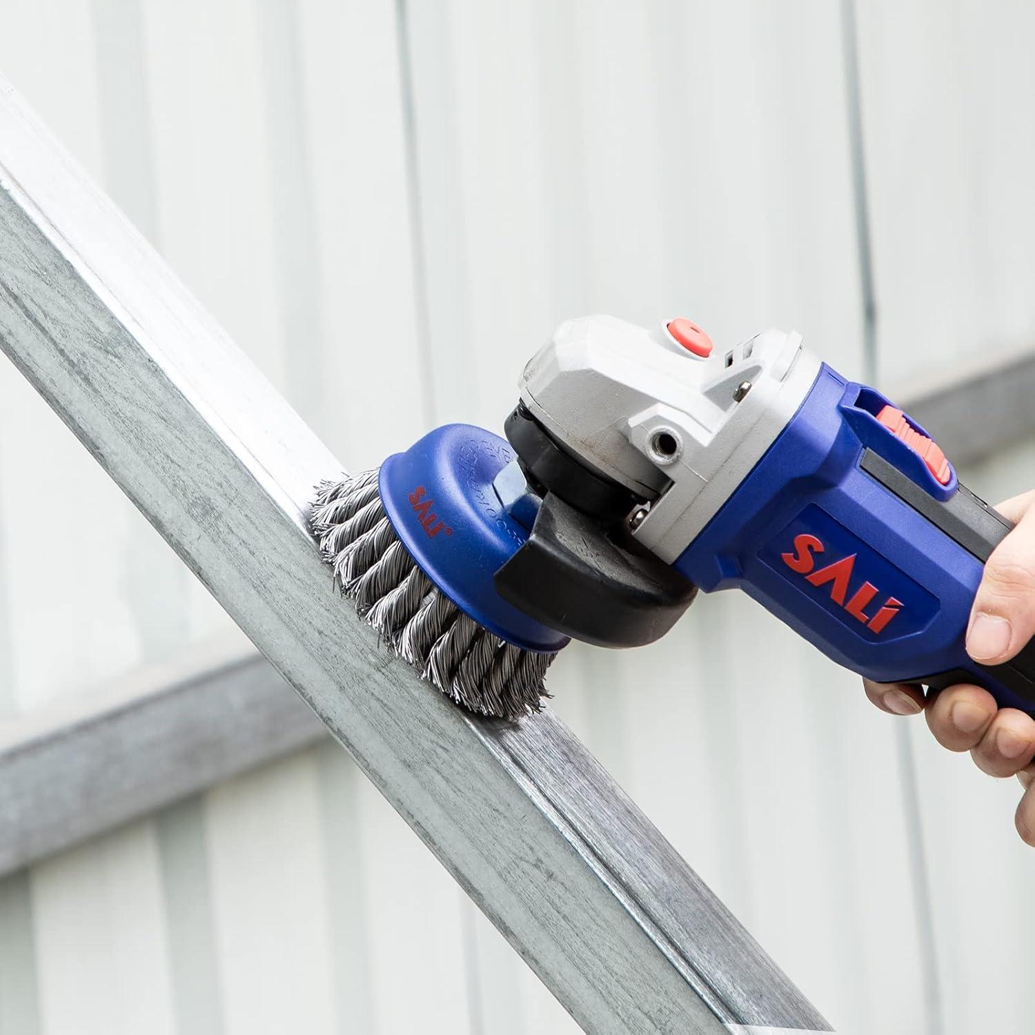 Paquete de 6 Cepillos de Copa de Alambre Trenzado SALI 100 mm