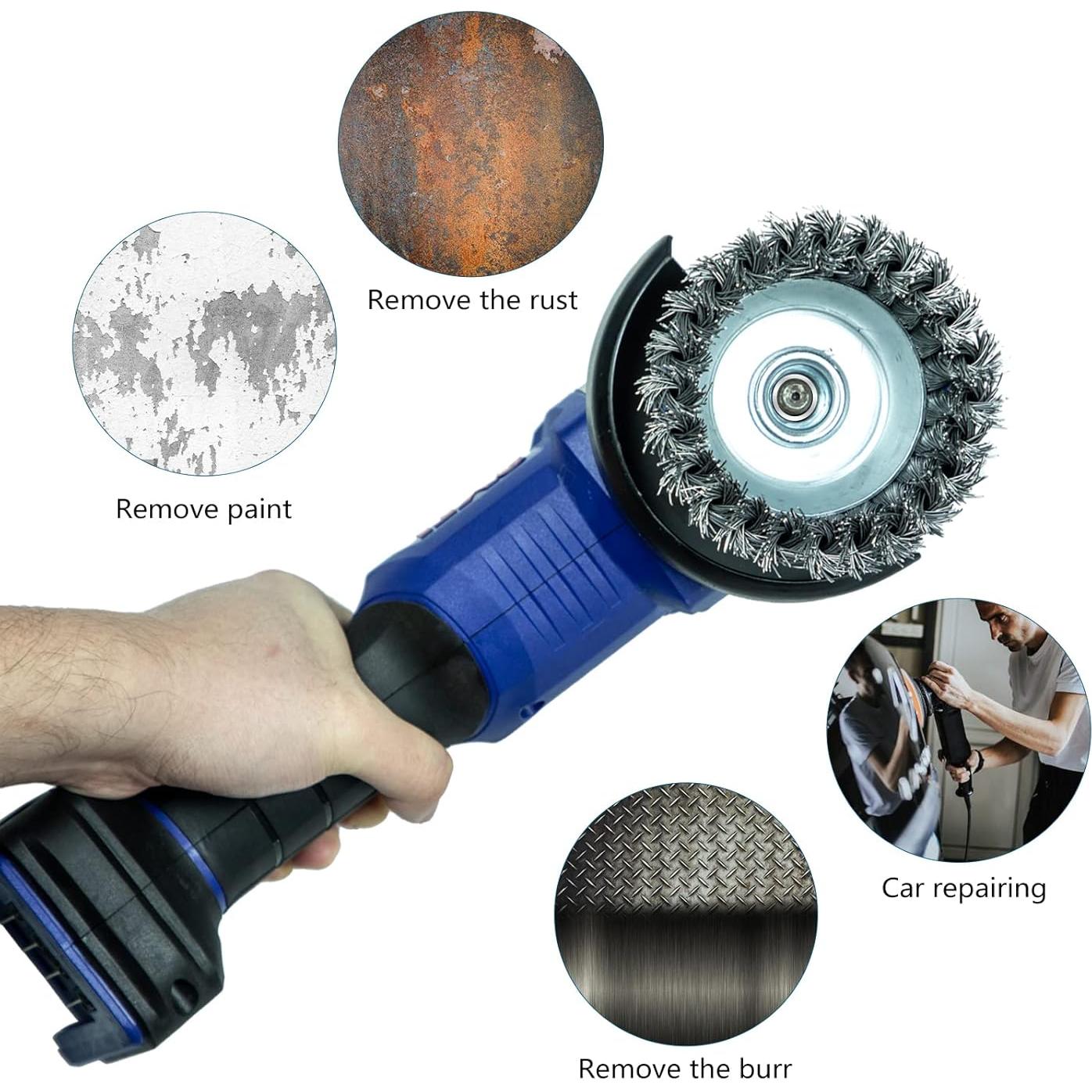 Paquete de 6 Cepillos de Copa de Alambre Trenzado SALI 100 mm