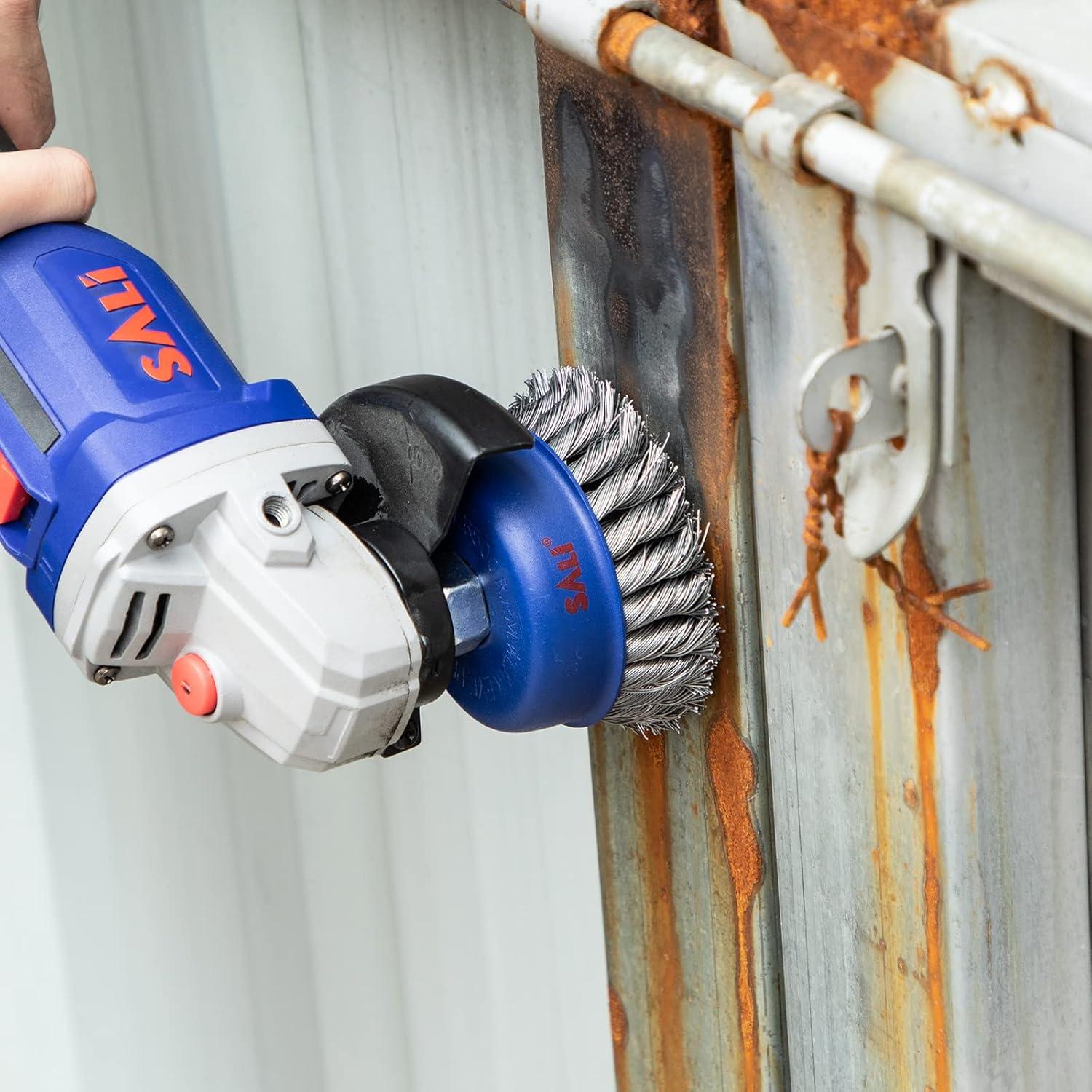 Paquete de 6 Cepillos de Copa de Alambre Trenzado SALI 100 mm