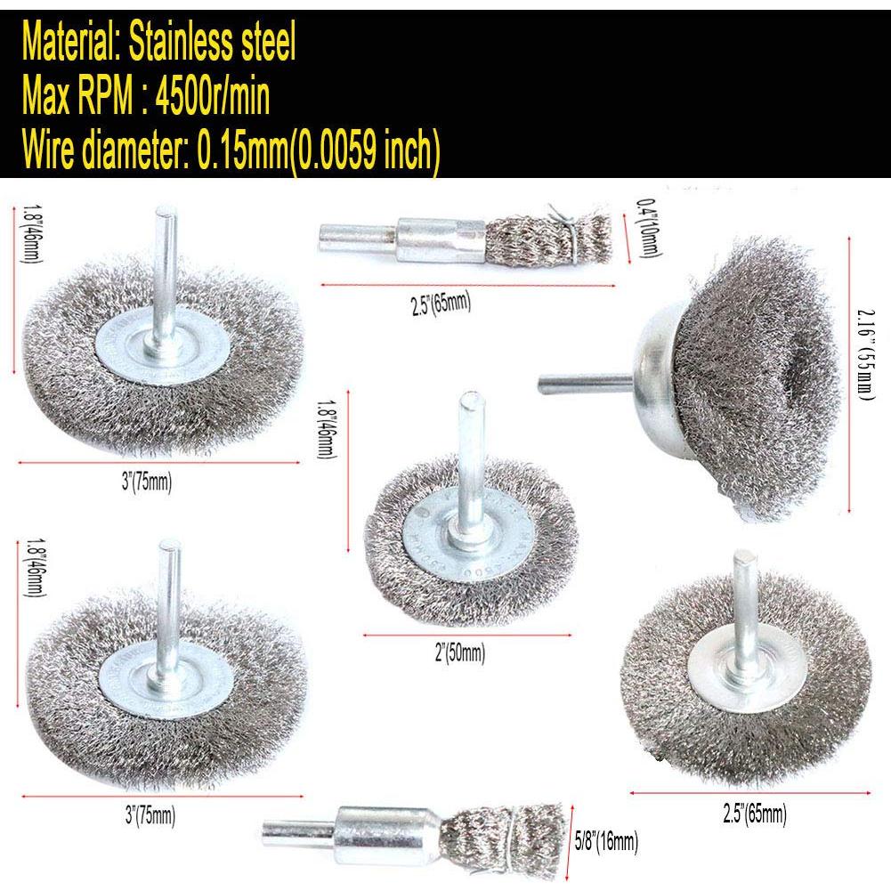 Kit de Cepillos de Alambre Inoxidable FPPO - 7 Piezas