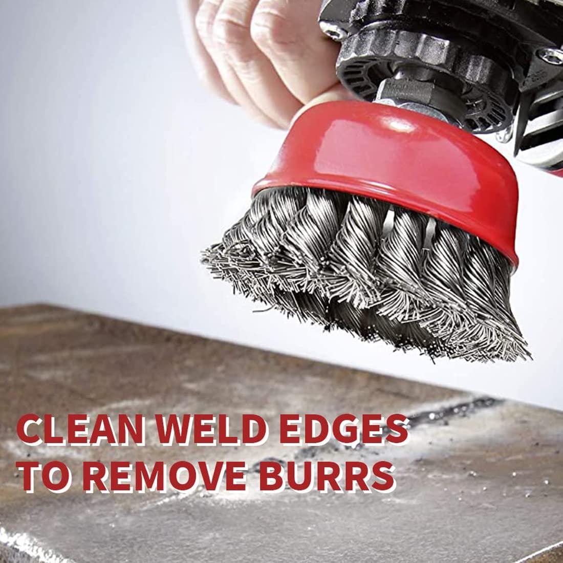 Cepillo de Copa de Alambre WENORA 3" para Amoladora Angular - Paquete de 4