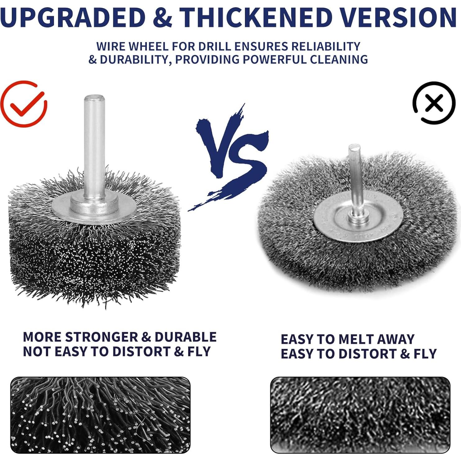 Paquete de 2 Cepillos de Alambre Baisiky 5.08 cm para Taladro