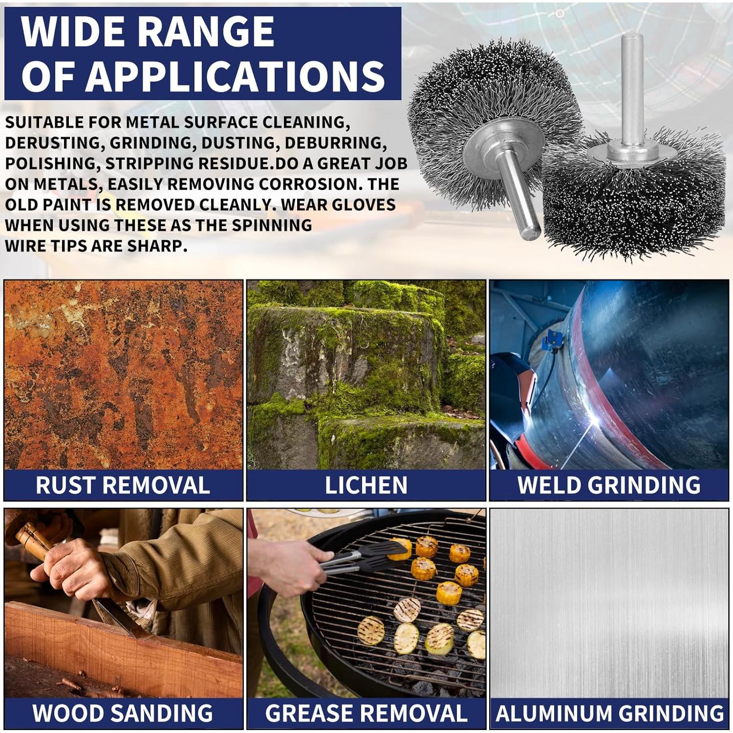 Paquete de 2 Cepillos de Alambre Baisiky 5.08 cm para Taladro