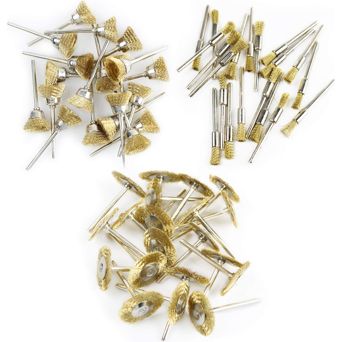 Kit de Cepillos de Alambre de Latón PHYHOO 60 Piezas 3 mm