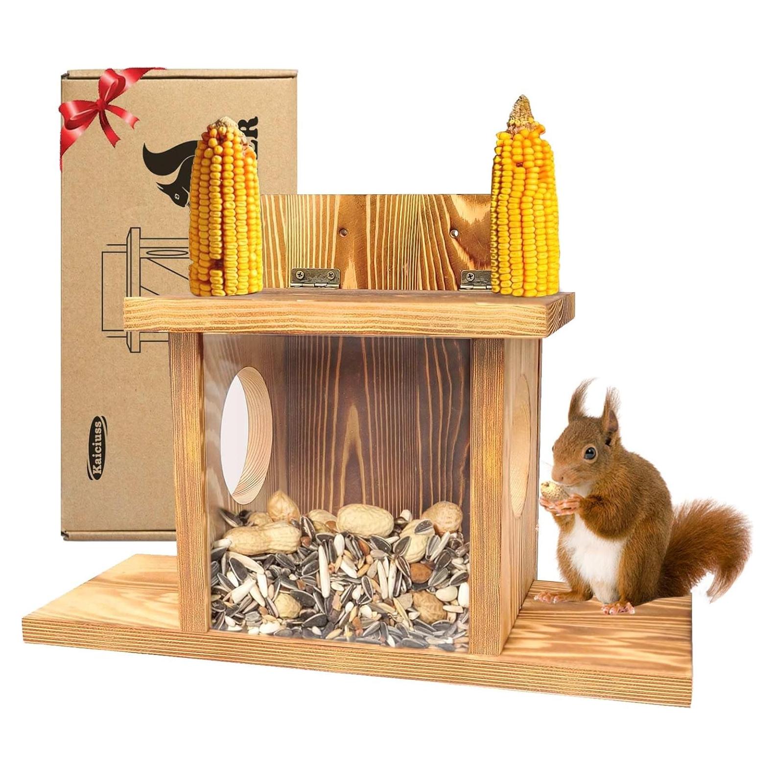 Comedero para Ardillas de Madera Carbonizada Kaiciuss 1.27kg