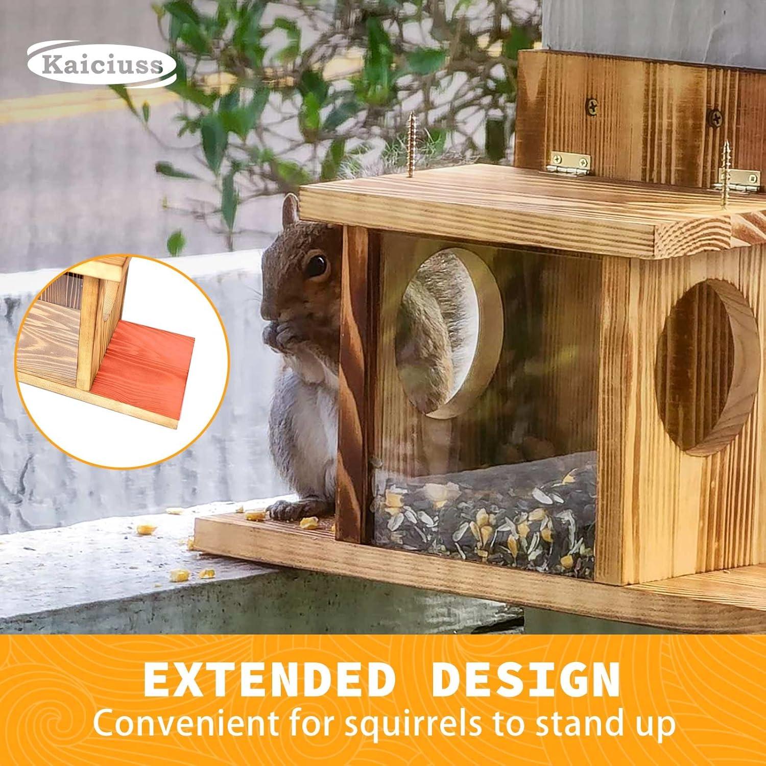 Comedero para Ardillas de Madera Carbonizada Kaiciuss 1.27kg