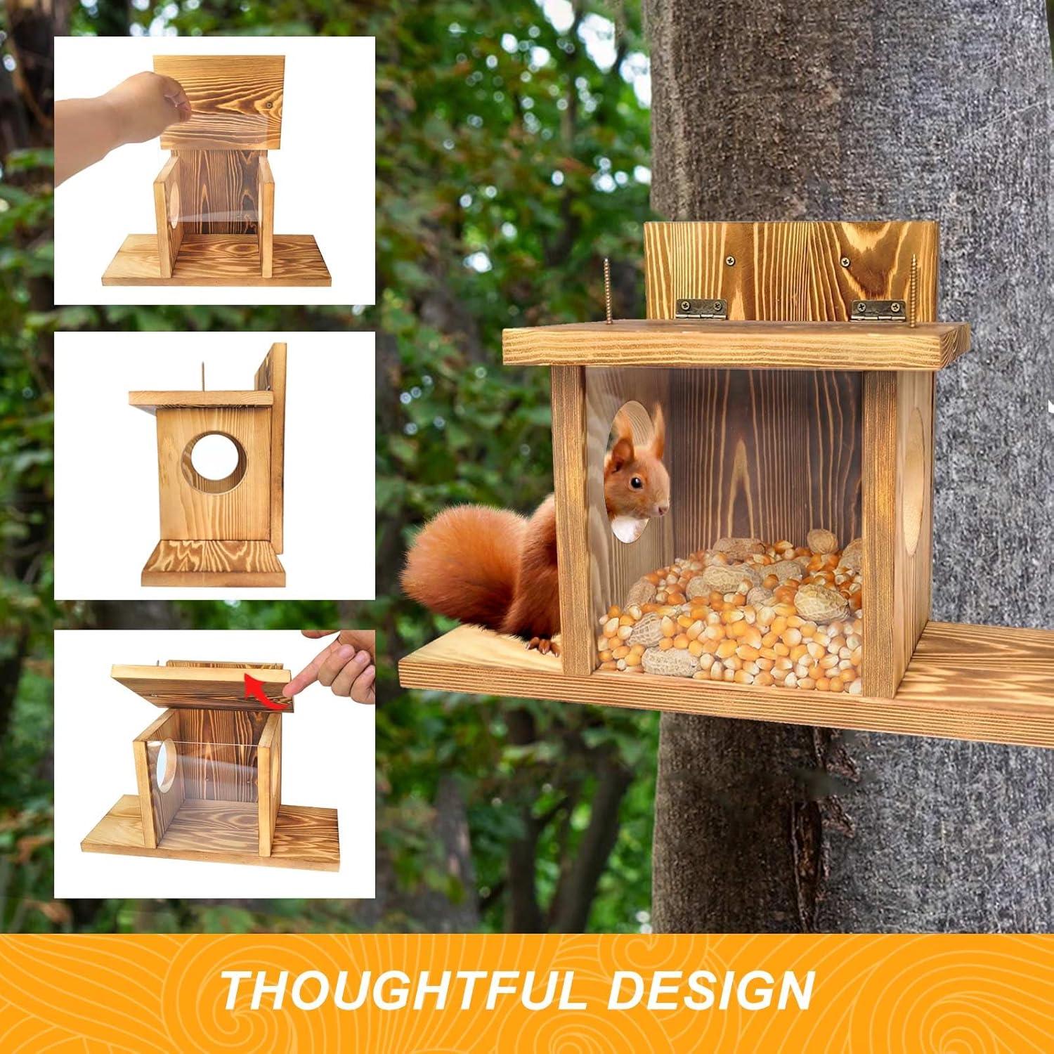 Comedero para Ardillas de Madera Carbonizada Kaiciuss 1.27kg