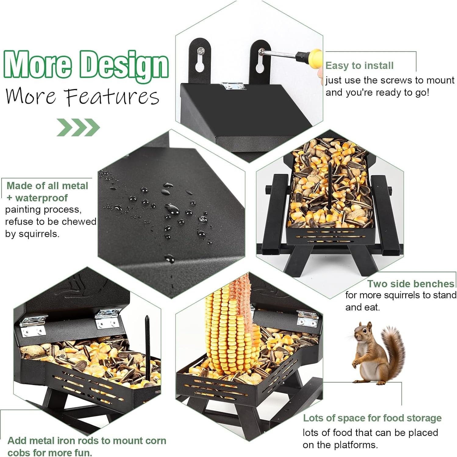 Comedero para Ardillas TreeGun Metal Colgante 1.69L Jardín