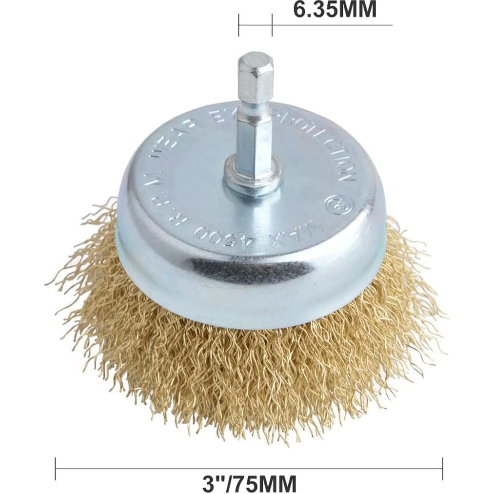 Cepillo de Copa de Alambre Gunpla 76mm con Vástago Hexagonal