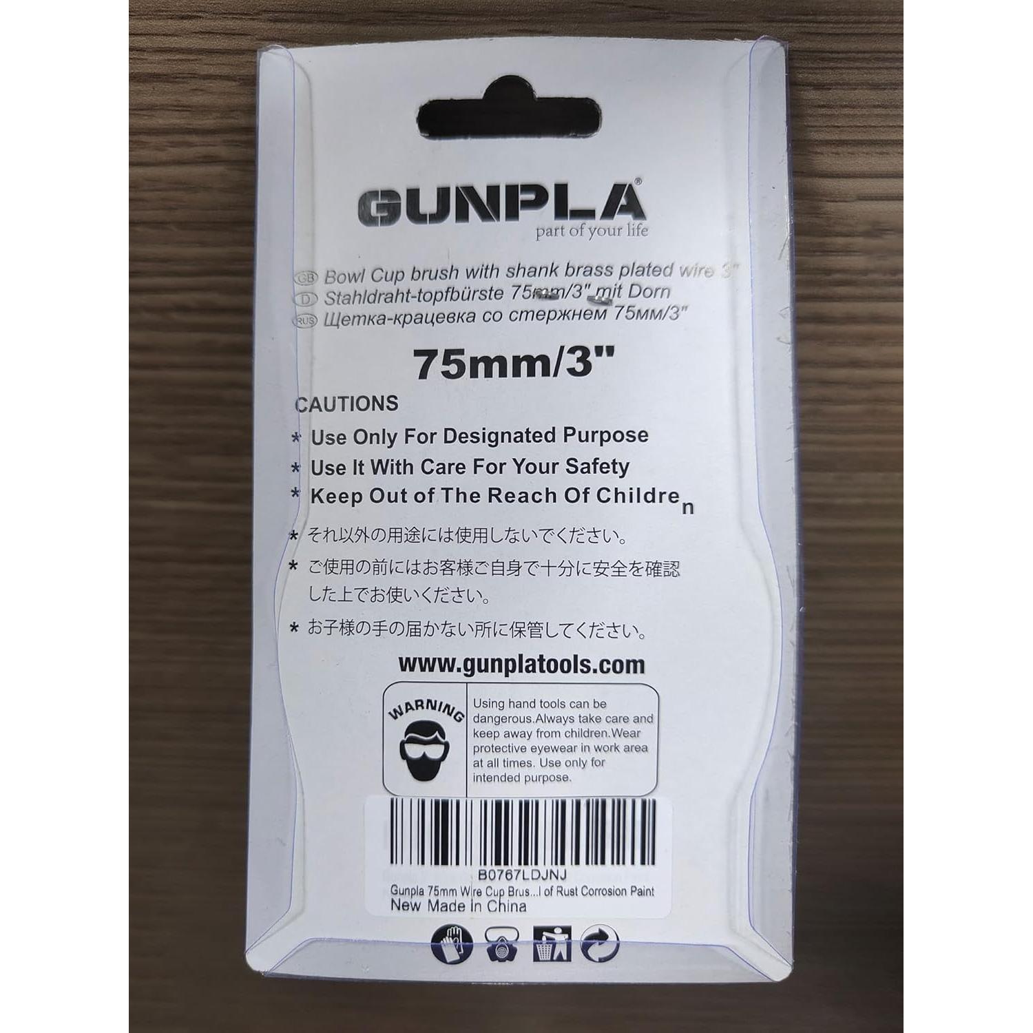 Cepillo de Copa de Alambre Gunpla 76mm con Vástago Hexagonal