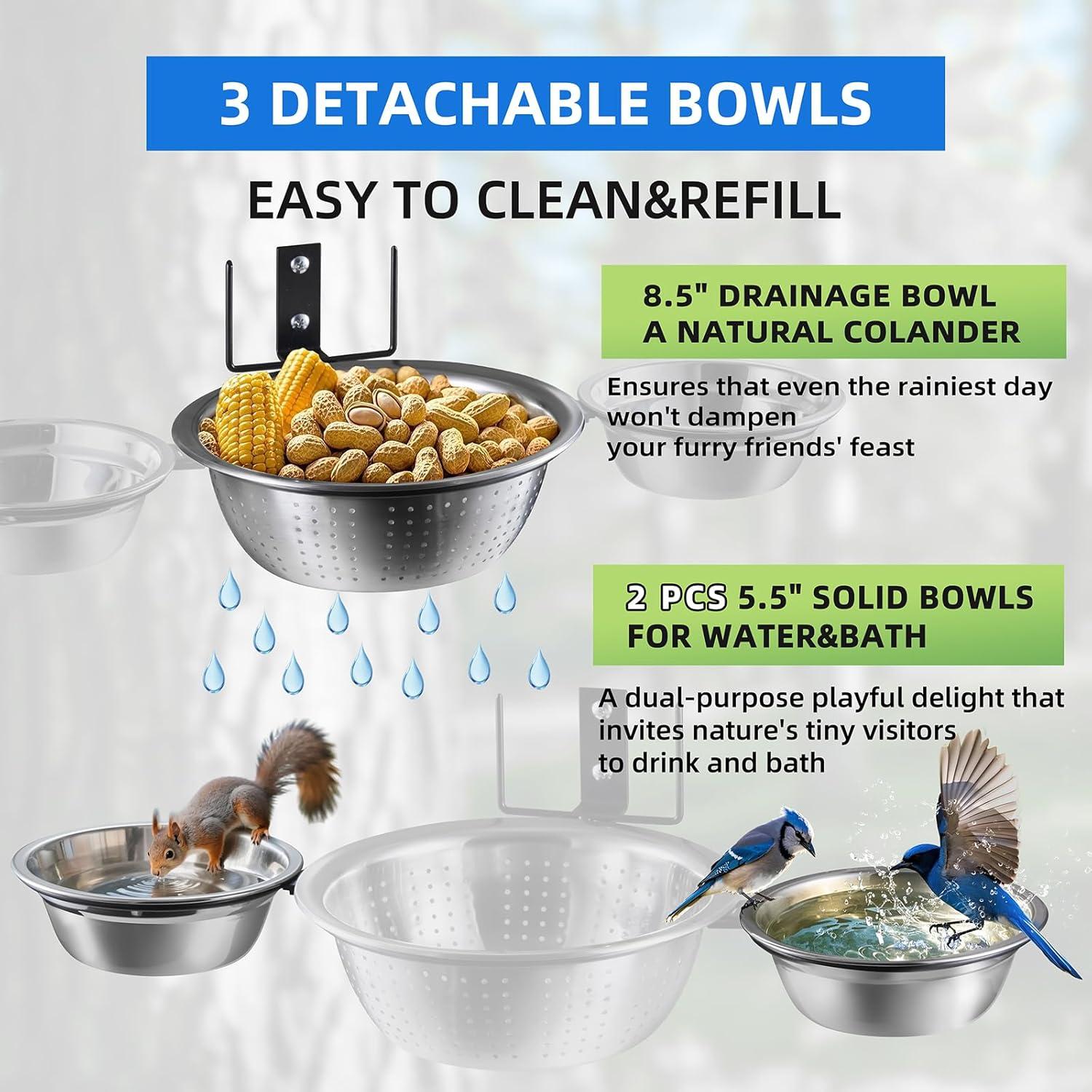 Comedero para Ardillas Ofasixx 2025 - 3 Tazones en 1 Soporte