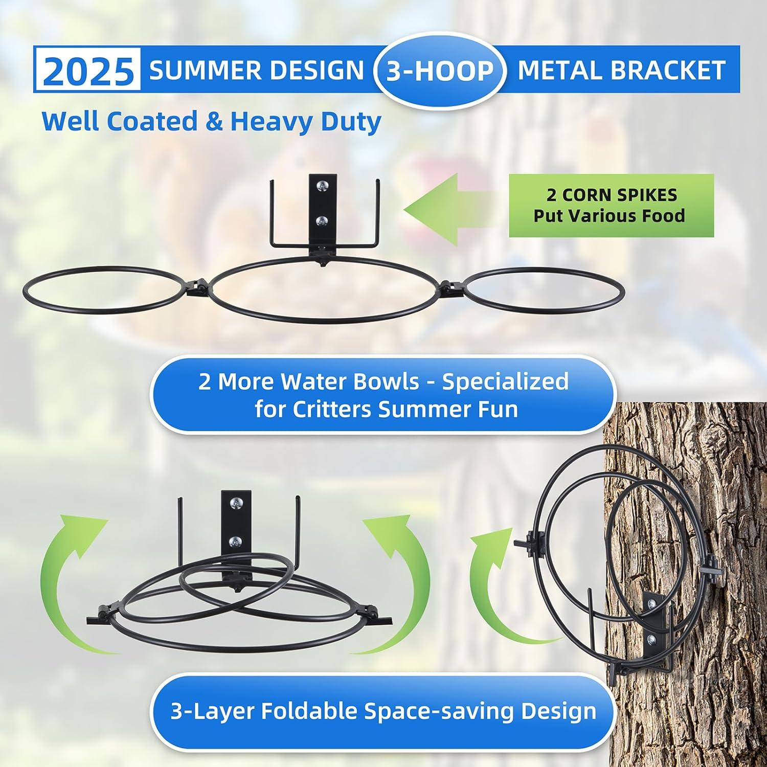 Comedero para Ardillas Ofasixx 2025 - 3 Tazones en 1 Soporte