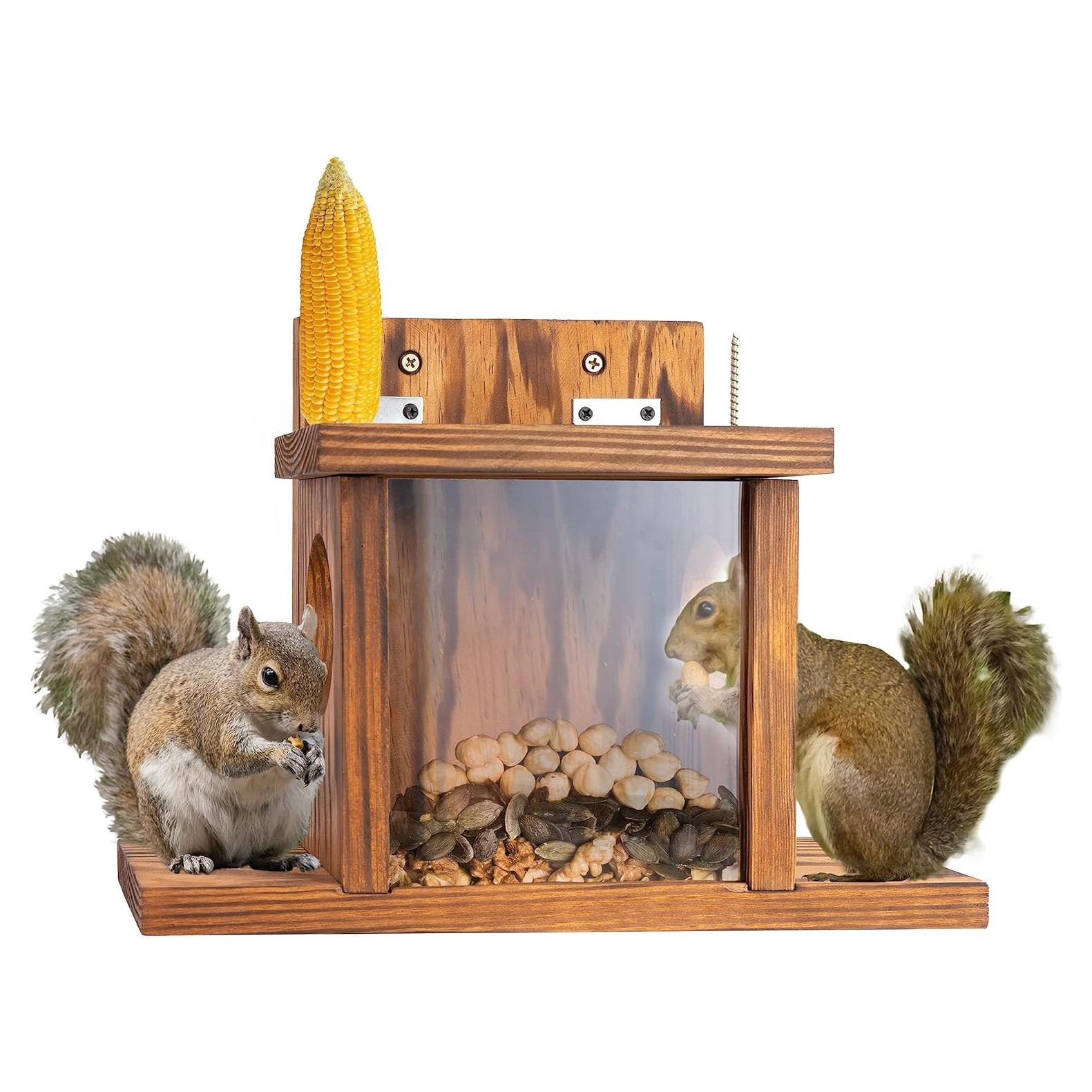 Comedero para Ardillas MIXUMON de Madera 33cm - Estilo 1