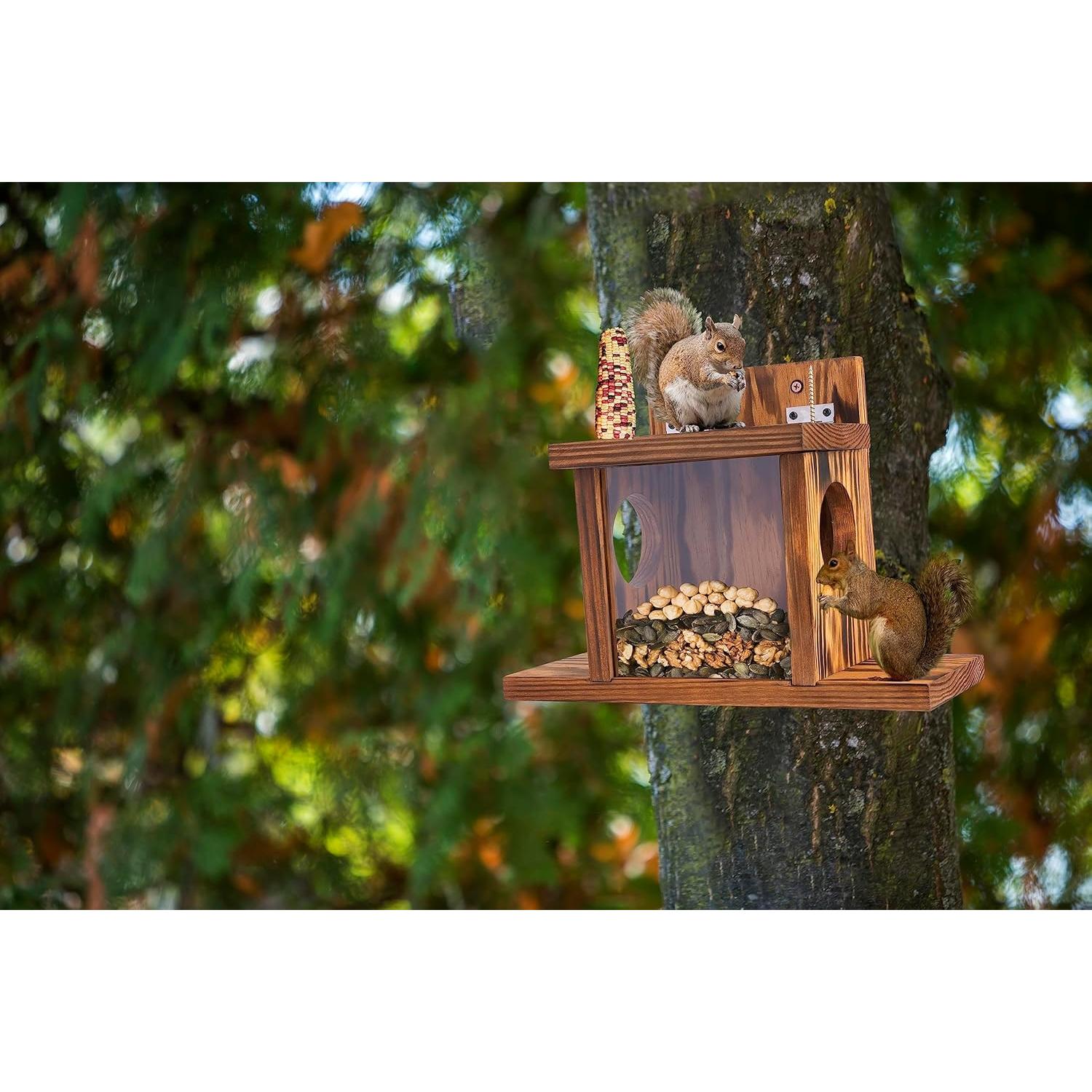 Comedero para Ardillas MIXUMON de Madera 33cm - Estilo 1