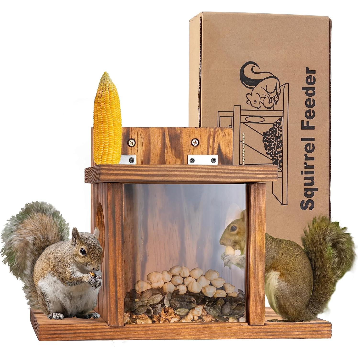 Comedero para Ardillas MIXUMON de Madera 33cm - Estilo 1